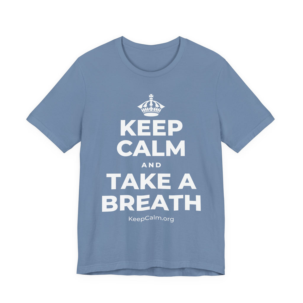 KEEP CALM AND TAKE A BREATH T-Shirt (Soft Cream–Heather Mauve)