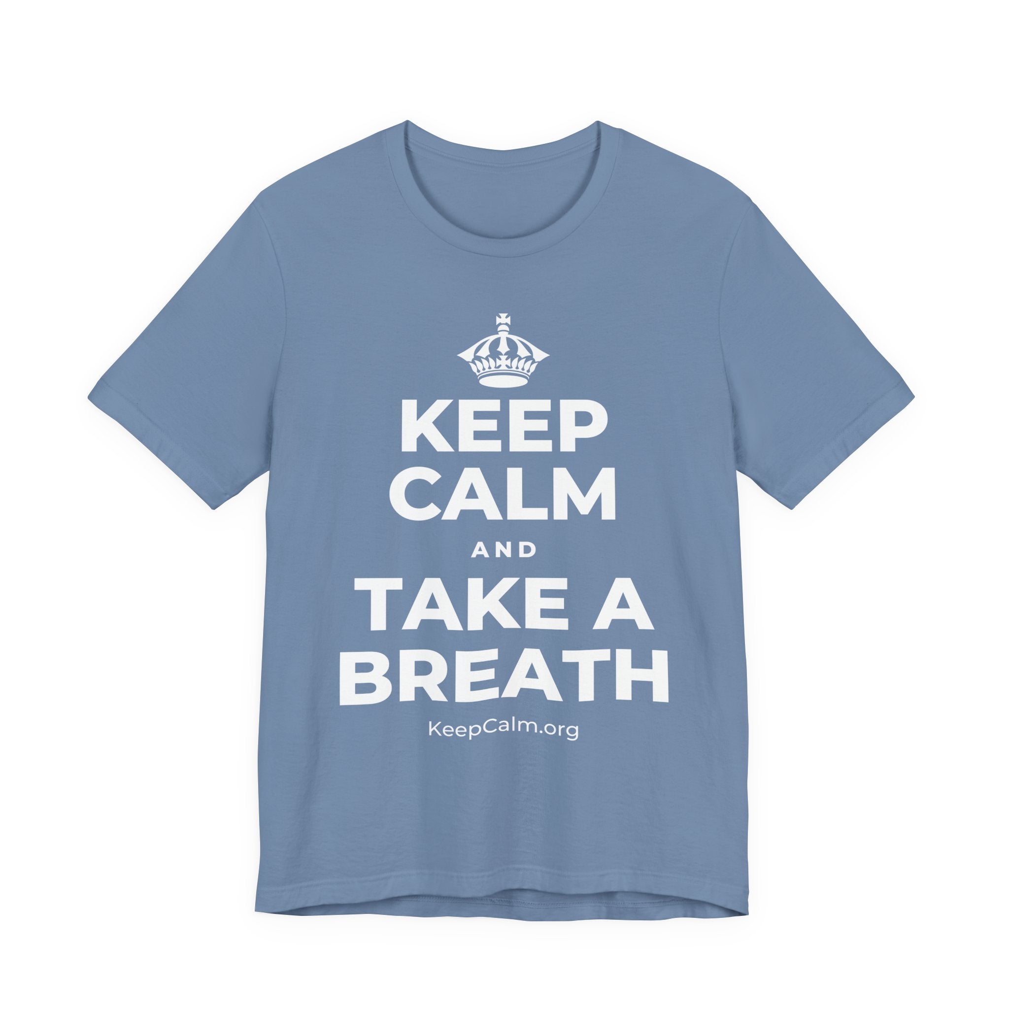 KEEP CALM AND TAKE A BREATH T-Shirt (Soft Cream–Heather Mauve)