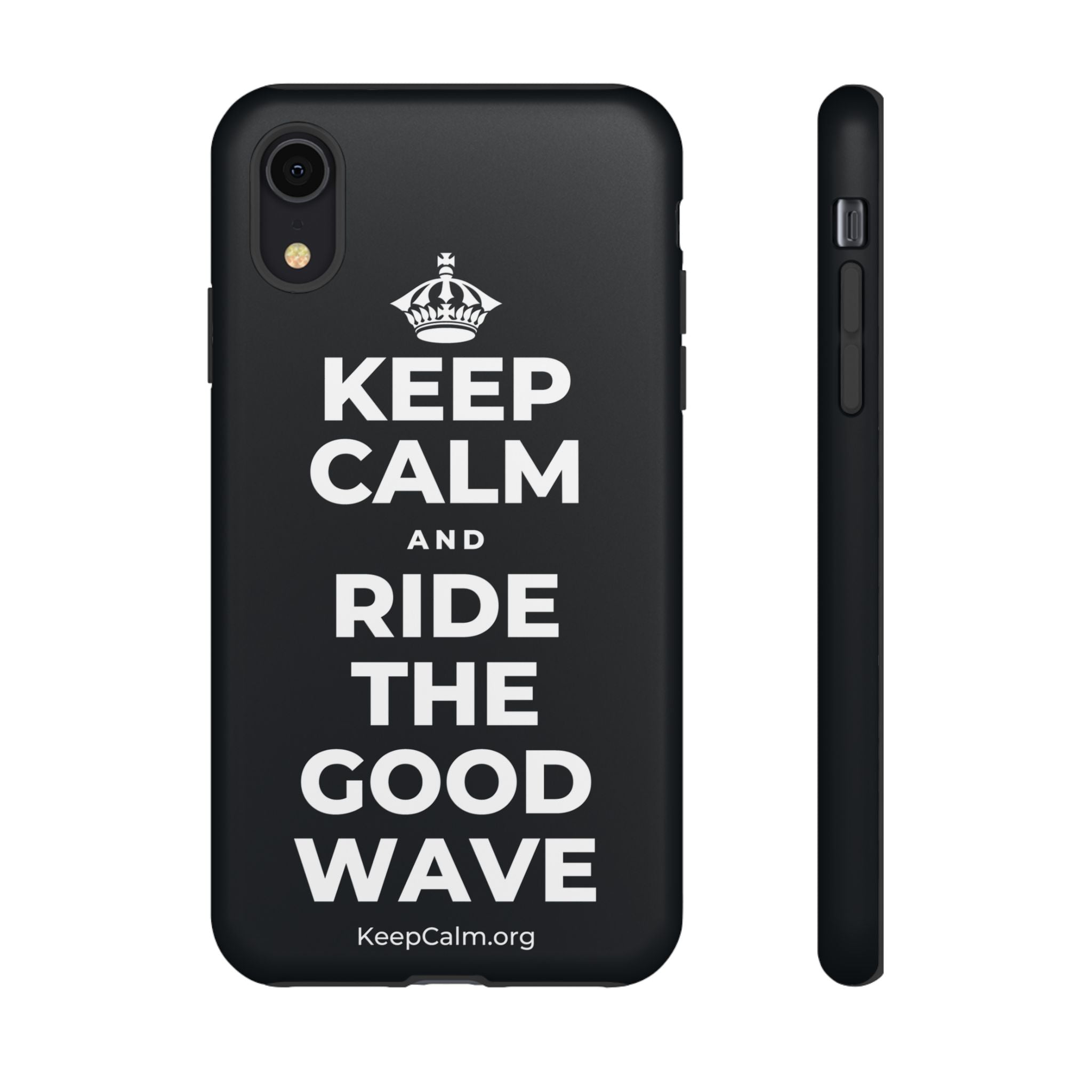 KEEP CALM AND RIDE THE GOOD WAVE Phone Case (Dark)