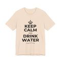 KEEP CALM AND DRINK WATER T-Shirt (Soft Cream–Heather Mauve)