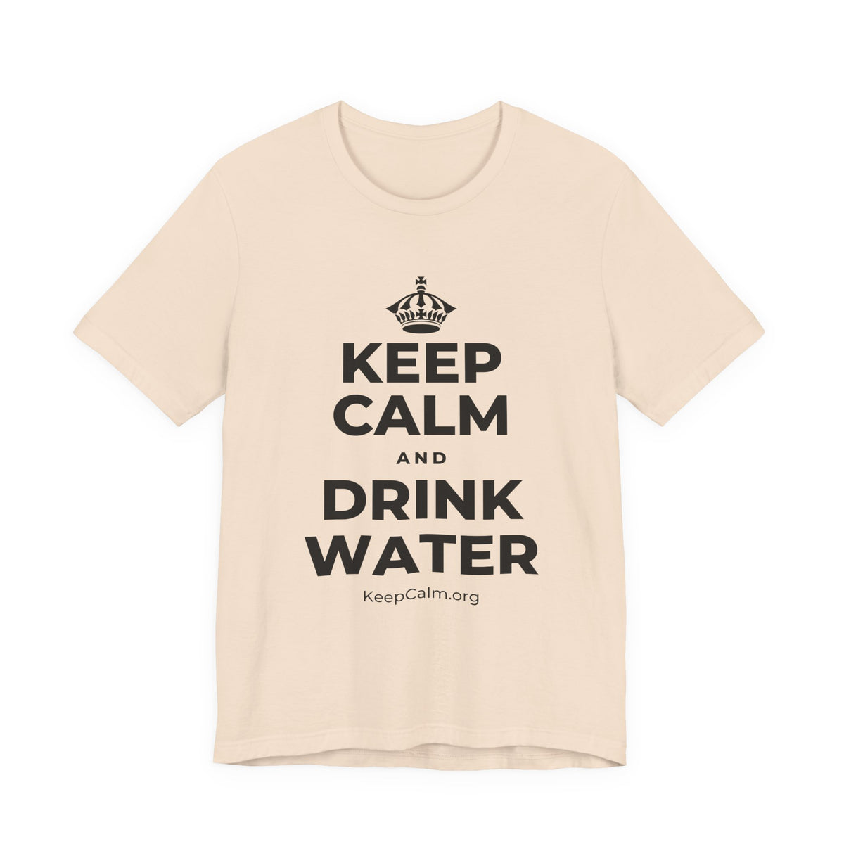 KEEP CALM AND DRINK WATER T-Shirt (Soft Cream–Heather Mauve)
