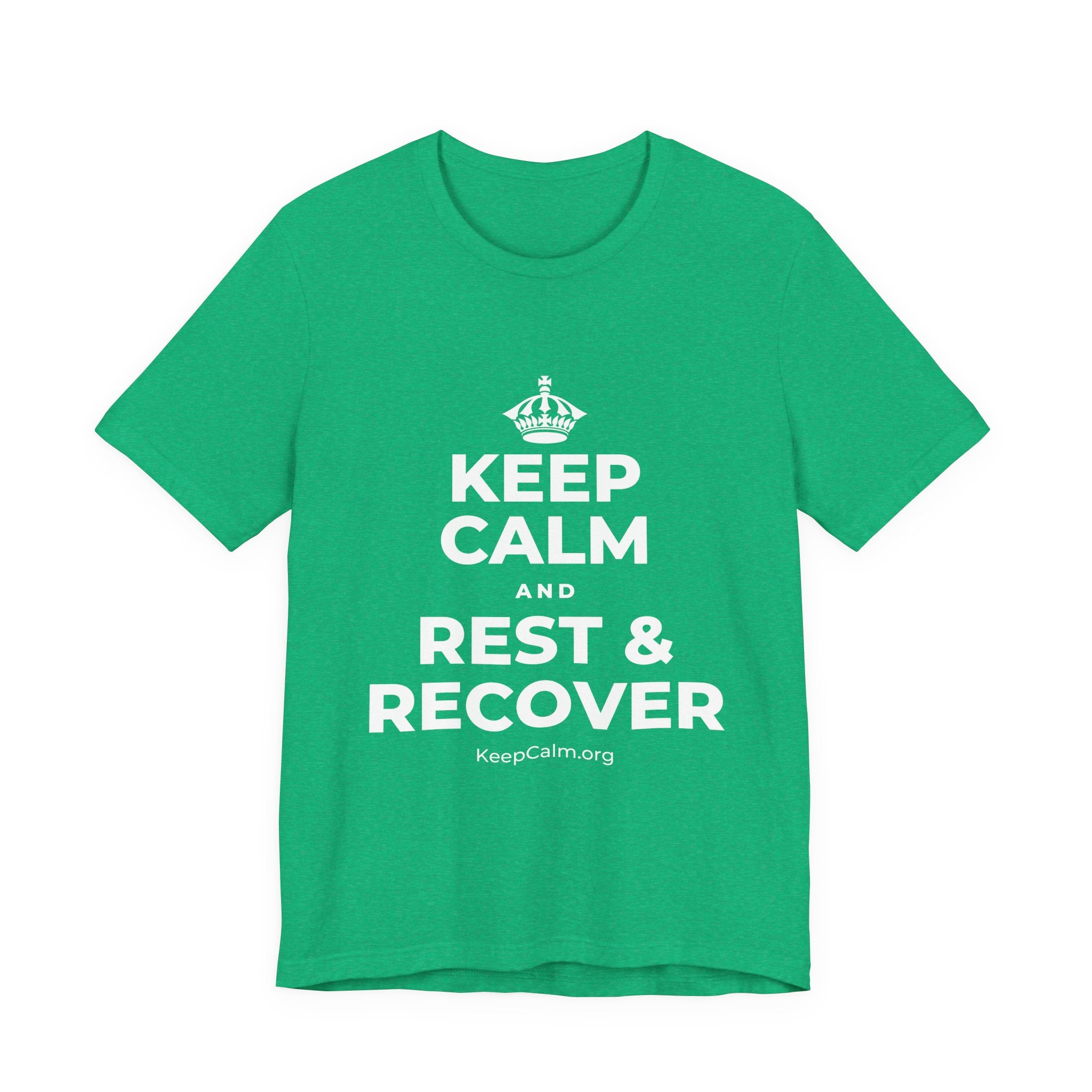 KEEP CALM AND REST & RECOVER T-Shirt (Baby Blue–Silver)