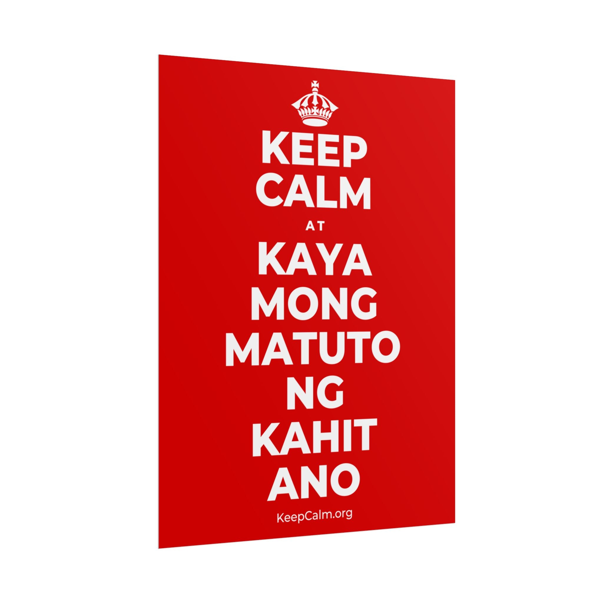 KEEP CALM AT KAYA MONG MATUTO NG KAHIT ANO Poster