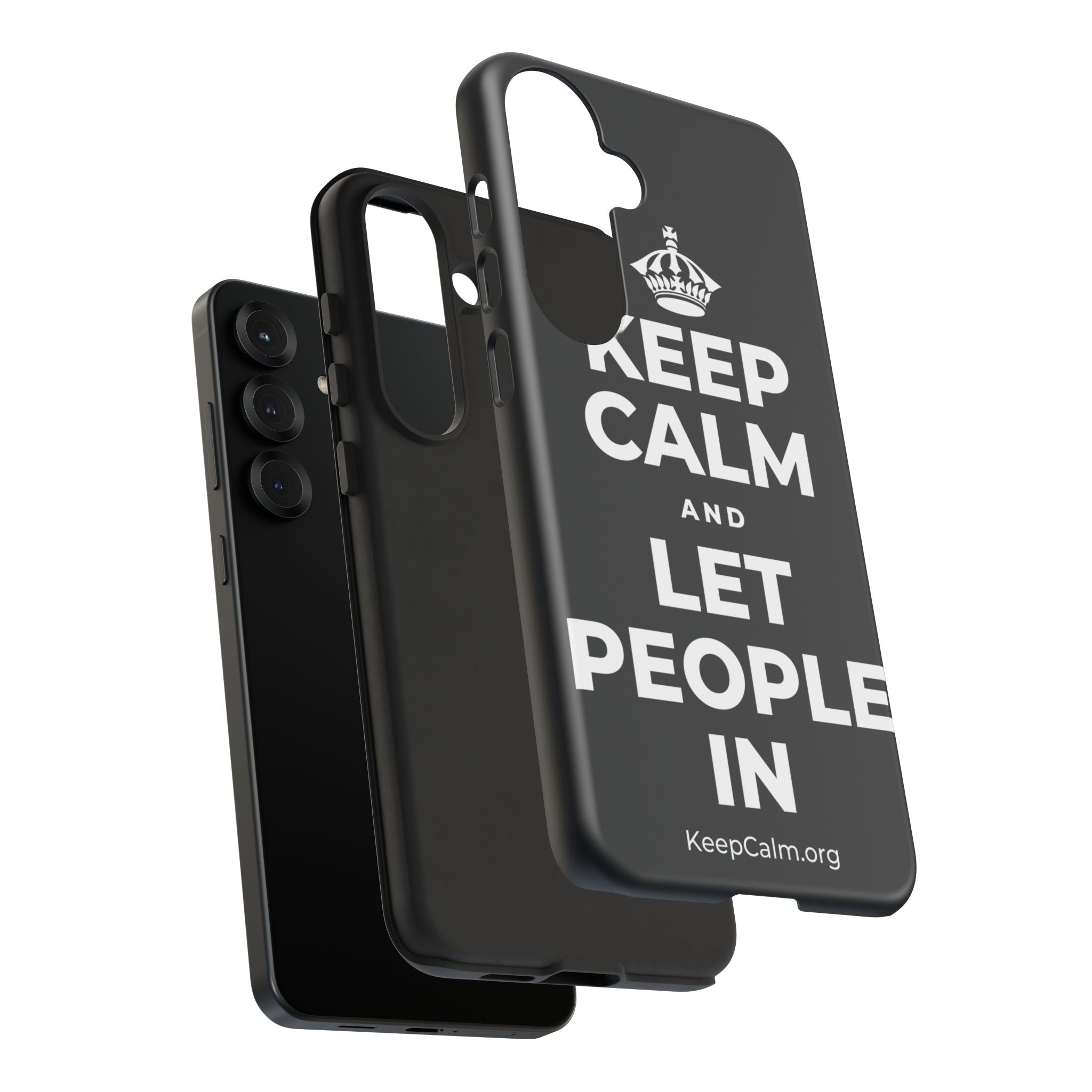 KEEP CALM AND LET PEOPLE IN Phone Case (Dark)