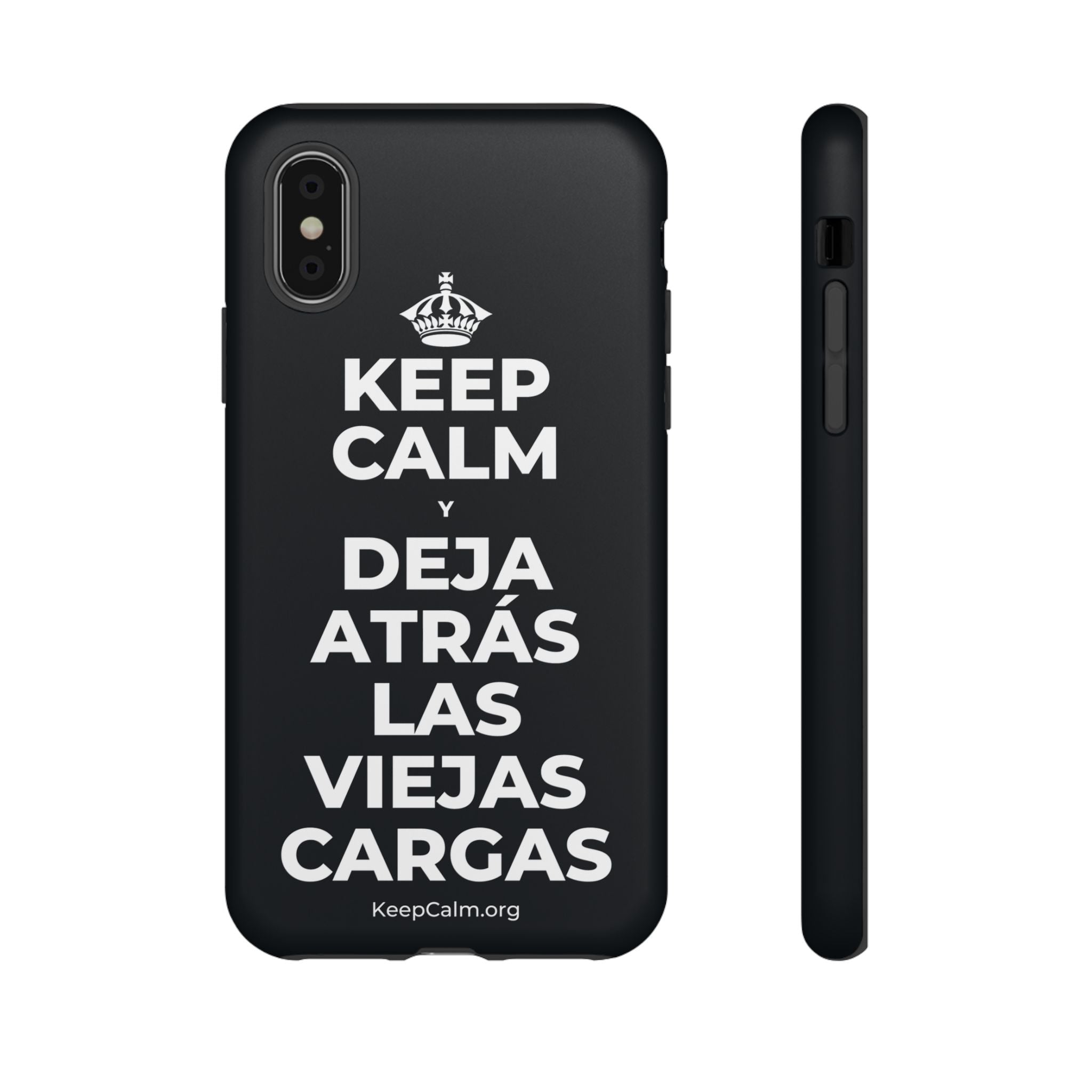 KEEP CALM Y DEJA ATRÁS LAS VIEJAS CARGAS Phone Case (Dark)