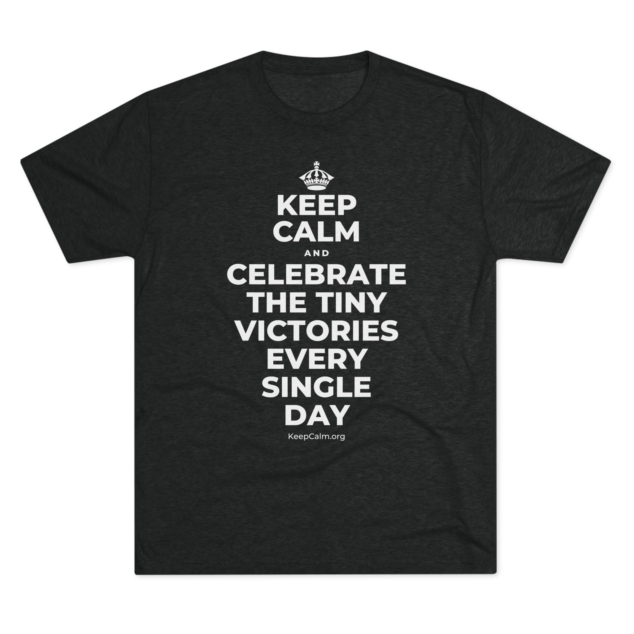 KEEP CALM AND CELEBRATE THE TINY VICTORIES EVERY SINGLE DAY Tri-Blend Tee