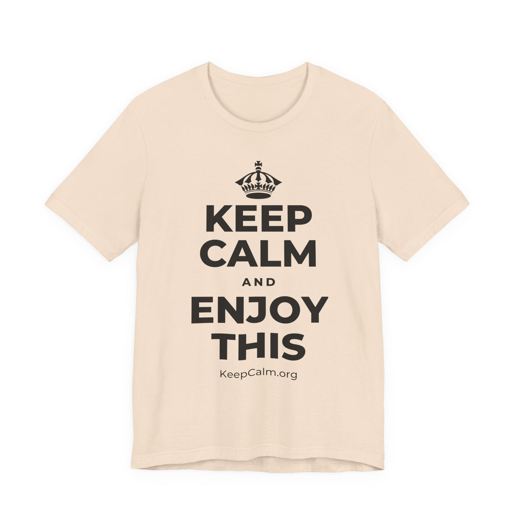 KEEP CALM AND ENJOY THIS T-Shirt (Soft Cream–Heather Mauve)