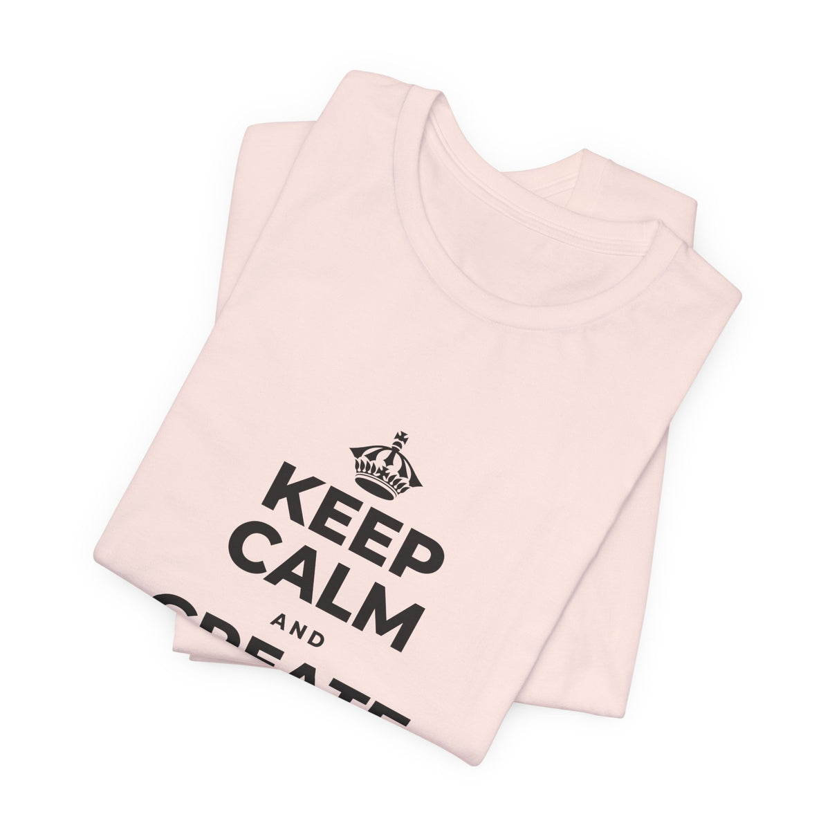 KEEP CALM AND CREATE WITH HIGGSFIELD T-Shirt (Soft Cream–Heather Mauve)