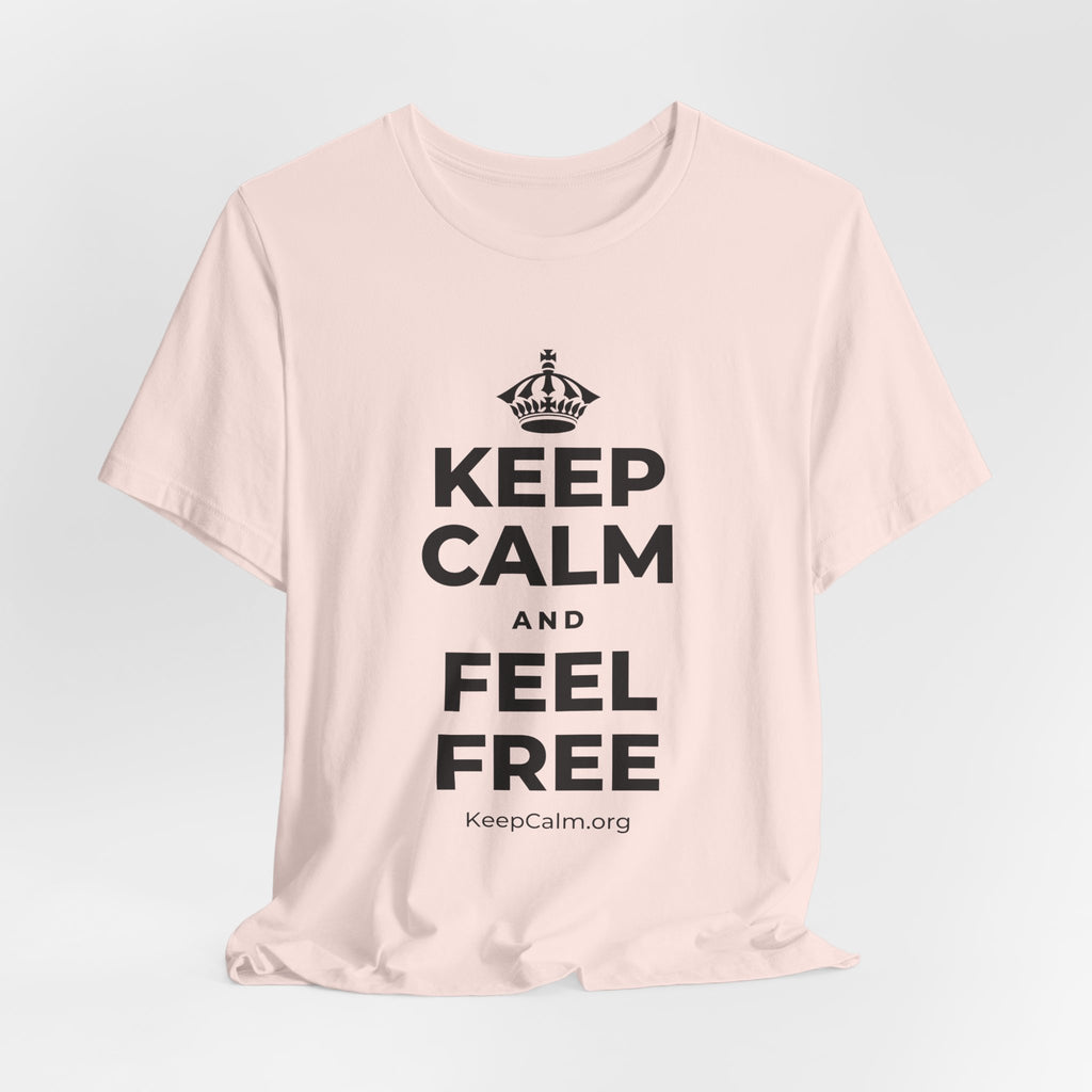 KEEP CALM AND FEEL FREE T-Shirt (Soft Cream–Heather Mauve)
