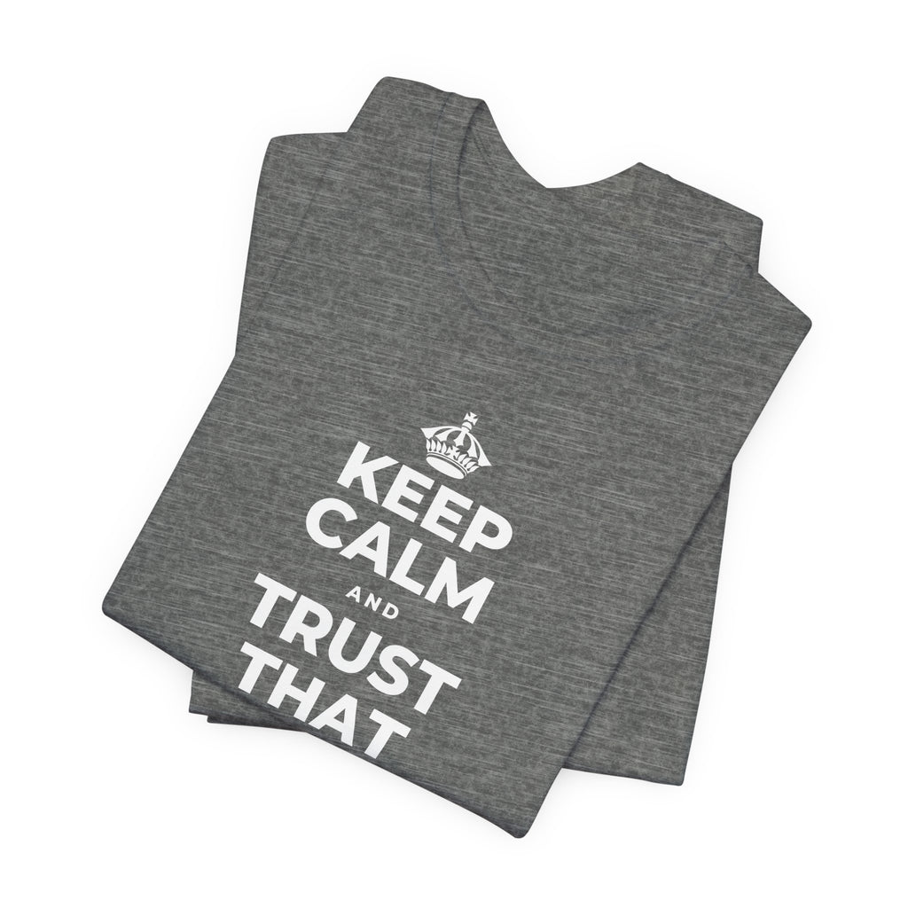 KEEP CALM AND TRUST THAT YOU'RE DOING YOUR BEST T-Shirt (Baby Blue–Silver)