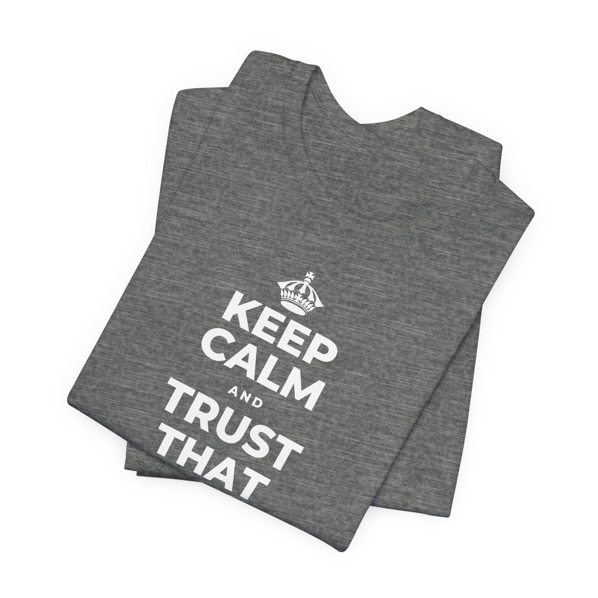KEEP CALM AND TRUST THAT YOU'RE DOING YOUR BEST T-Shirt (Baby Blue–Silver)