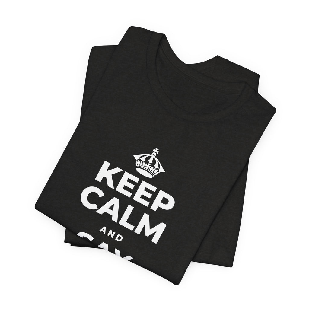 KEEP CALM AND SAY THANK YOU T-Shirt (Soft Cream–Heather Mauve)