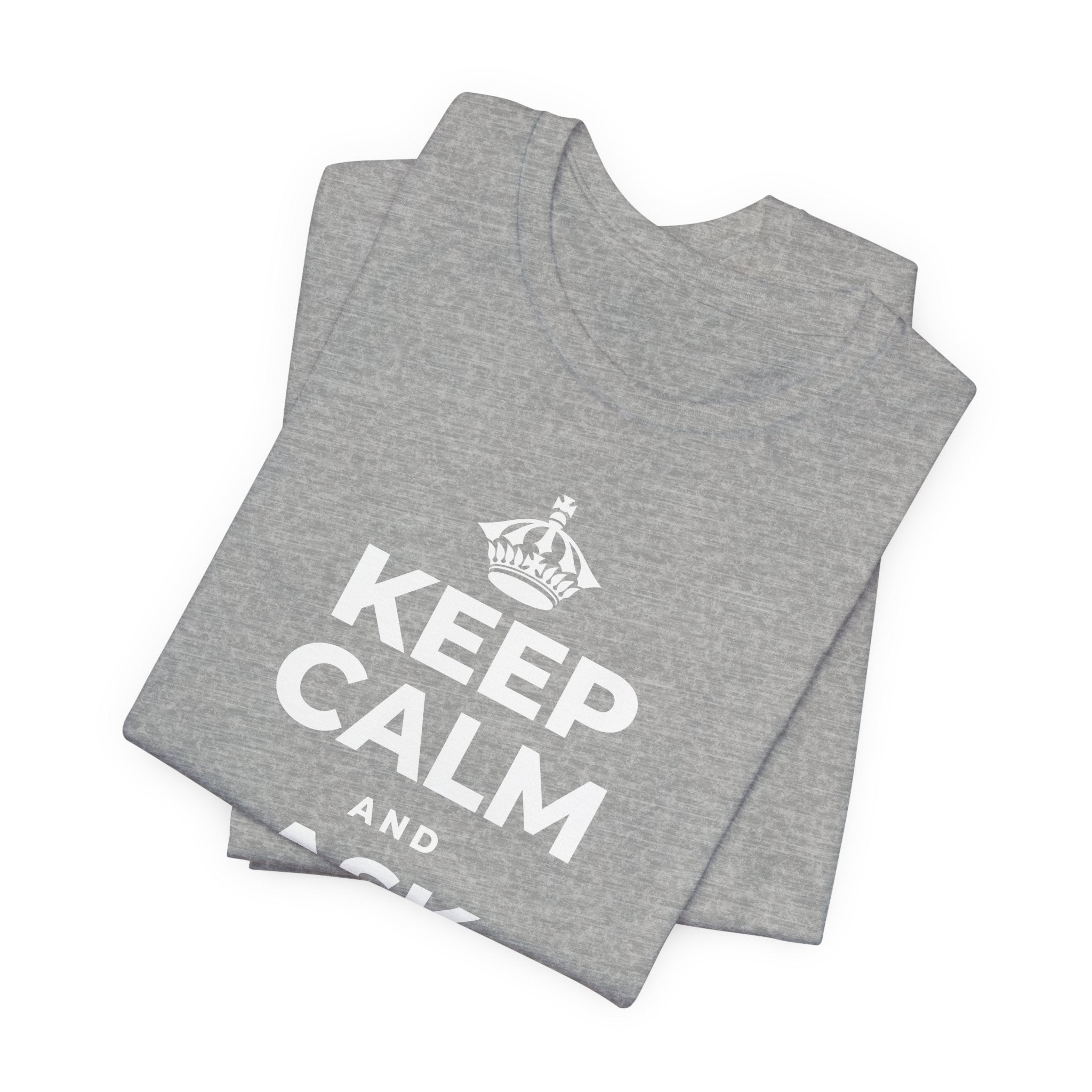 KEEP CALM AND ASK FOR HELP T-Shirt (White–Asphalt)