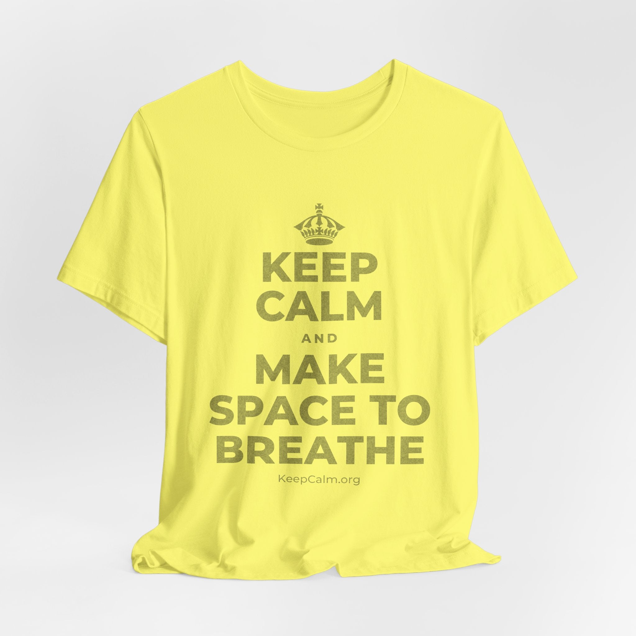 KEEP CALM AND MAKE SPACE TO BREATHE T-Shirt (Soft Cream–Heather Mauve)