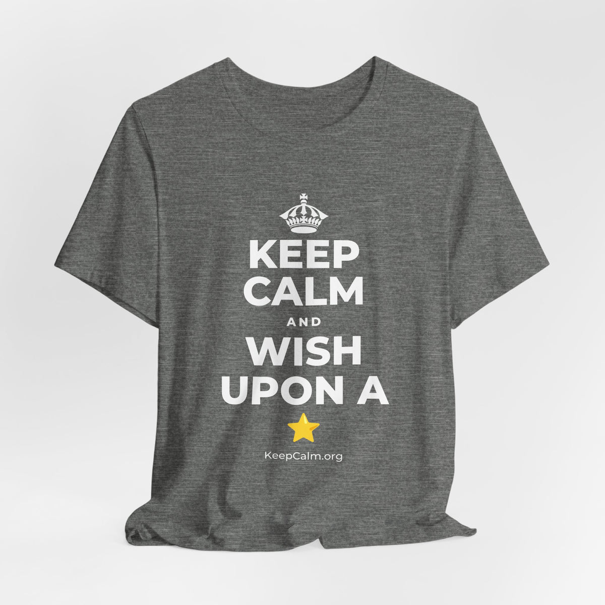 KEEP CALM AND WISH UPON A ⭐ T-Shirt (Baby Blue–Silver)