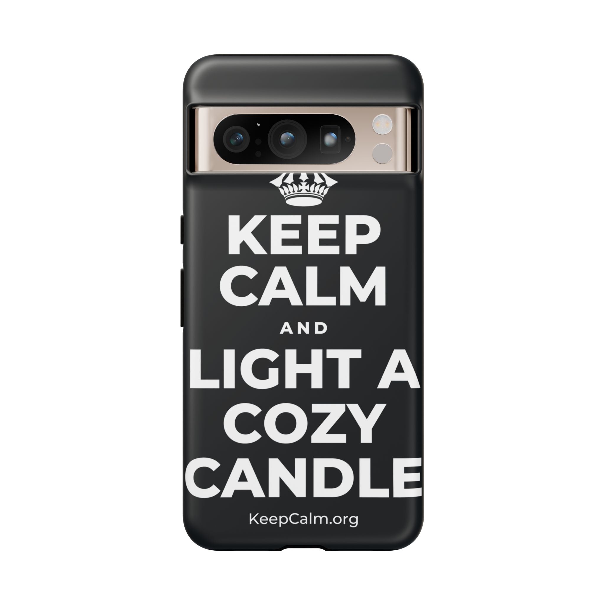 KEEP CALM AND LIGHT A COZY CANDLE Phone Case (Dark)