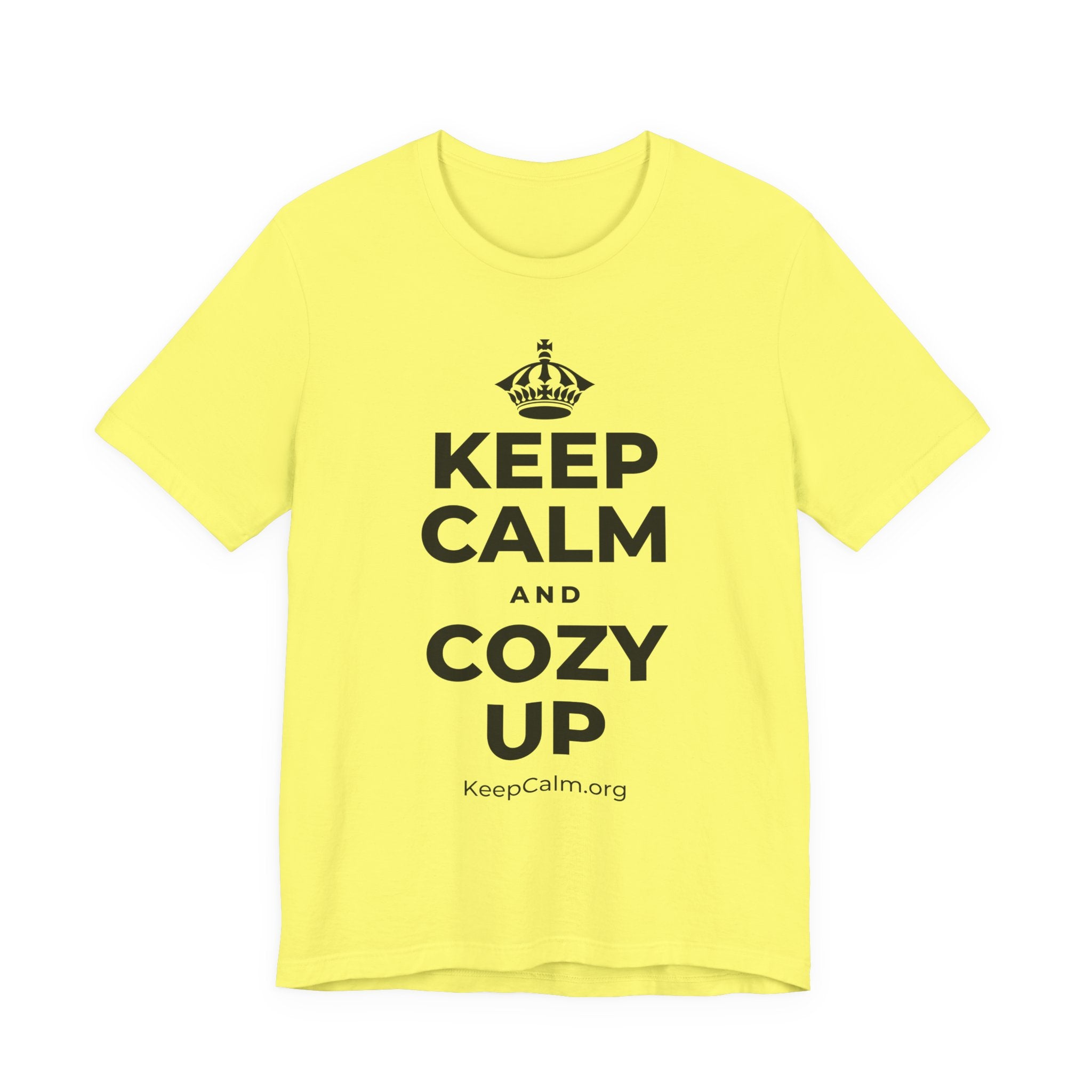 KEEP CALM AND COZY UP T-Shirt (Soft Cream–Heather Mauve)