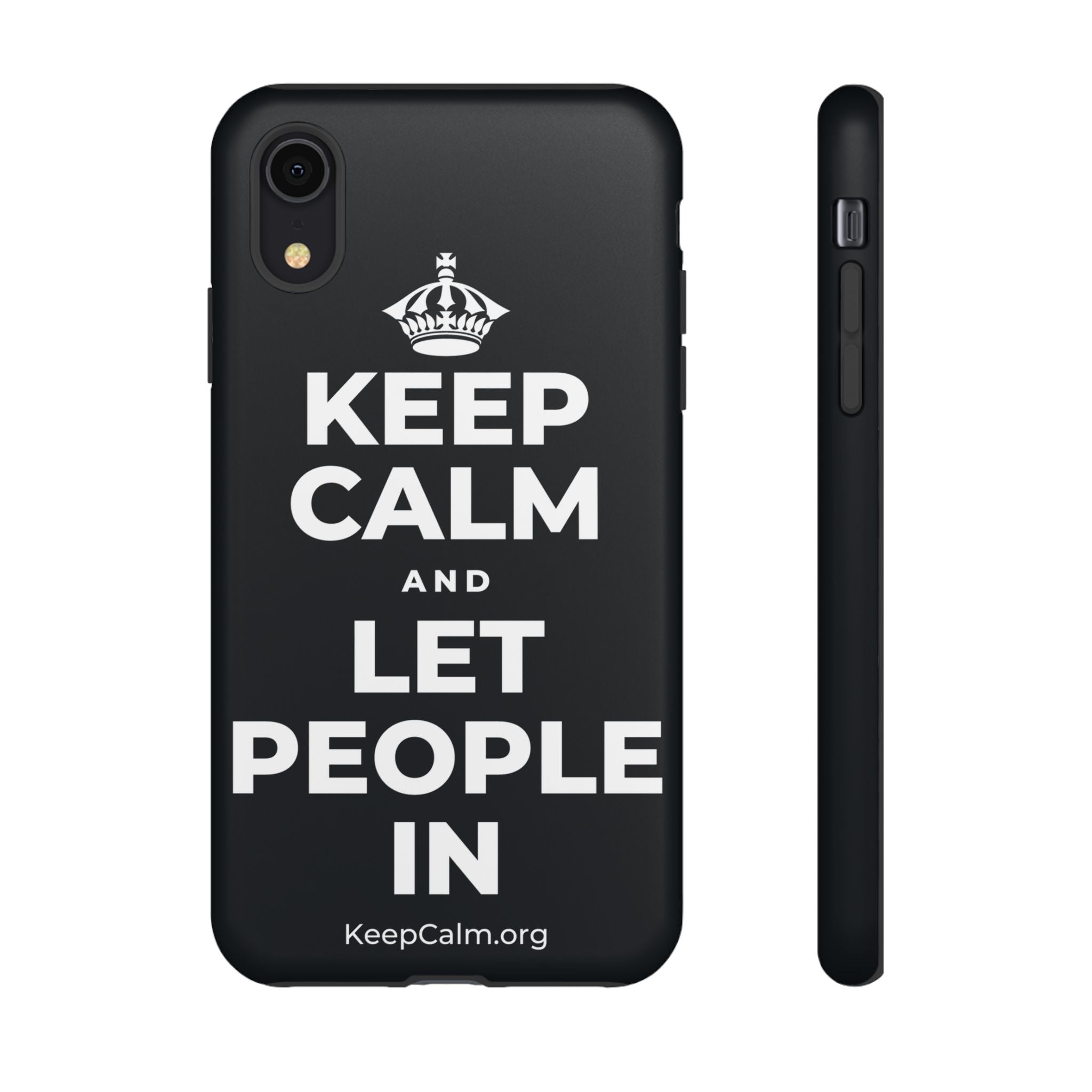 KEEP CALM AND LET PEOPLE IN Phone Case (Dark)