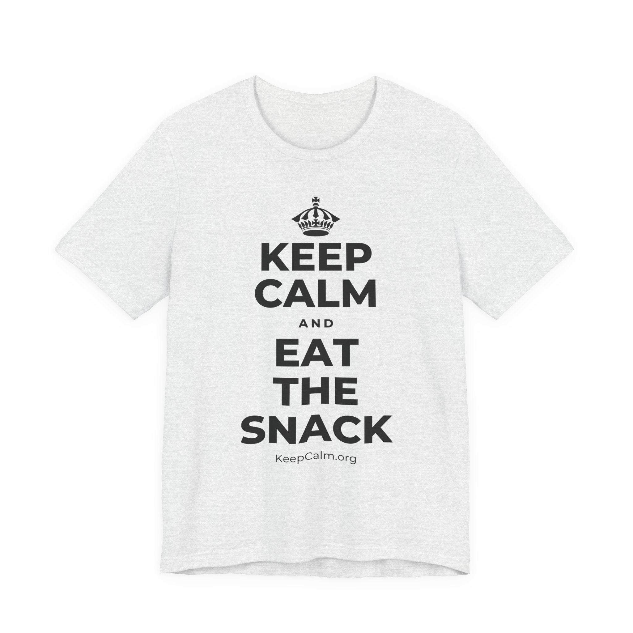 KEEP CALM AND EAT THE SNACK T-Shirt (Soft Cream–Heather Mauve)