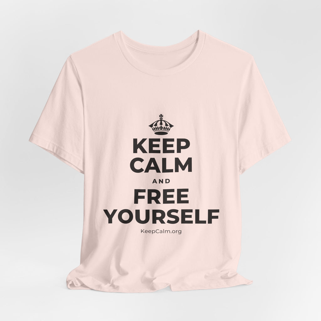 KEEP CALM AND FREE YOURSELF T-Shirt (Soft Cream–Heather Mauve)