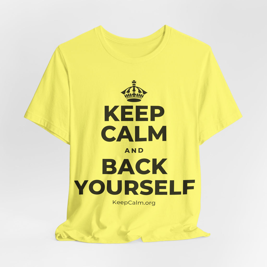 KEEP CALM AND BACK YOURSELF T-Shirt (Soft Cream–Heather Mauve)
