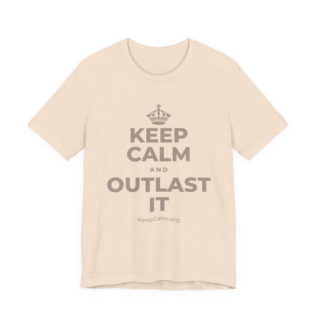 KEEP CALM AND OUTLAST IT T-Shirt (Soft Cream–Heather Mauve)