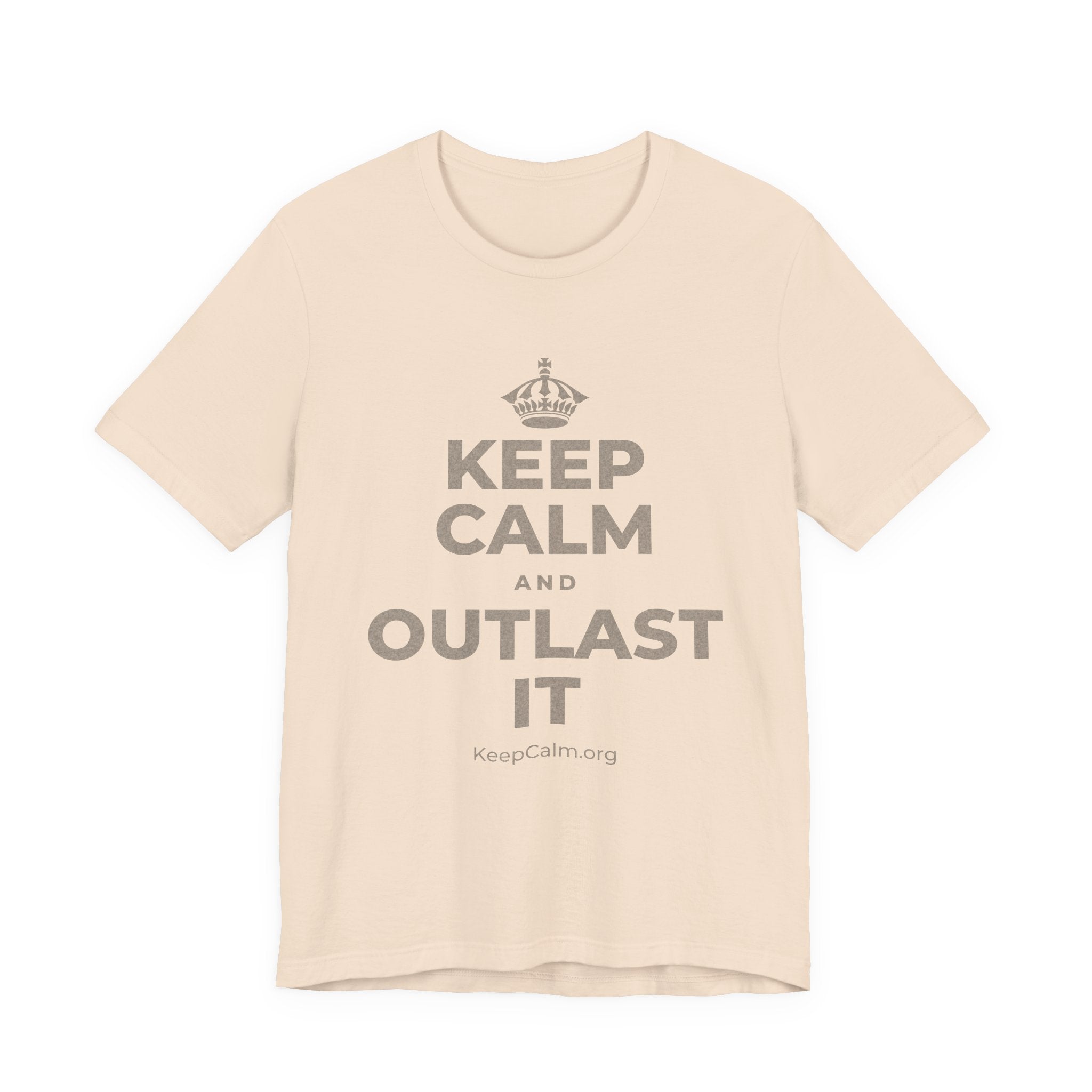 KEEP CALM AND OUTLAST IT T-Shirt (Soft Cream–Heather Mauve)