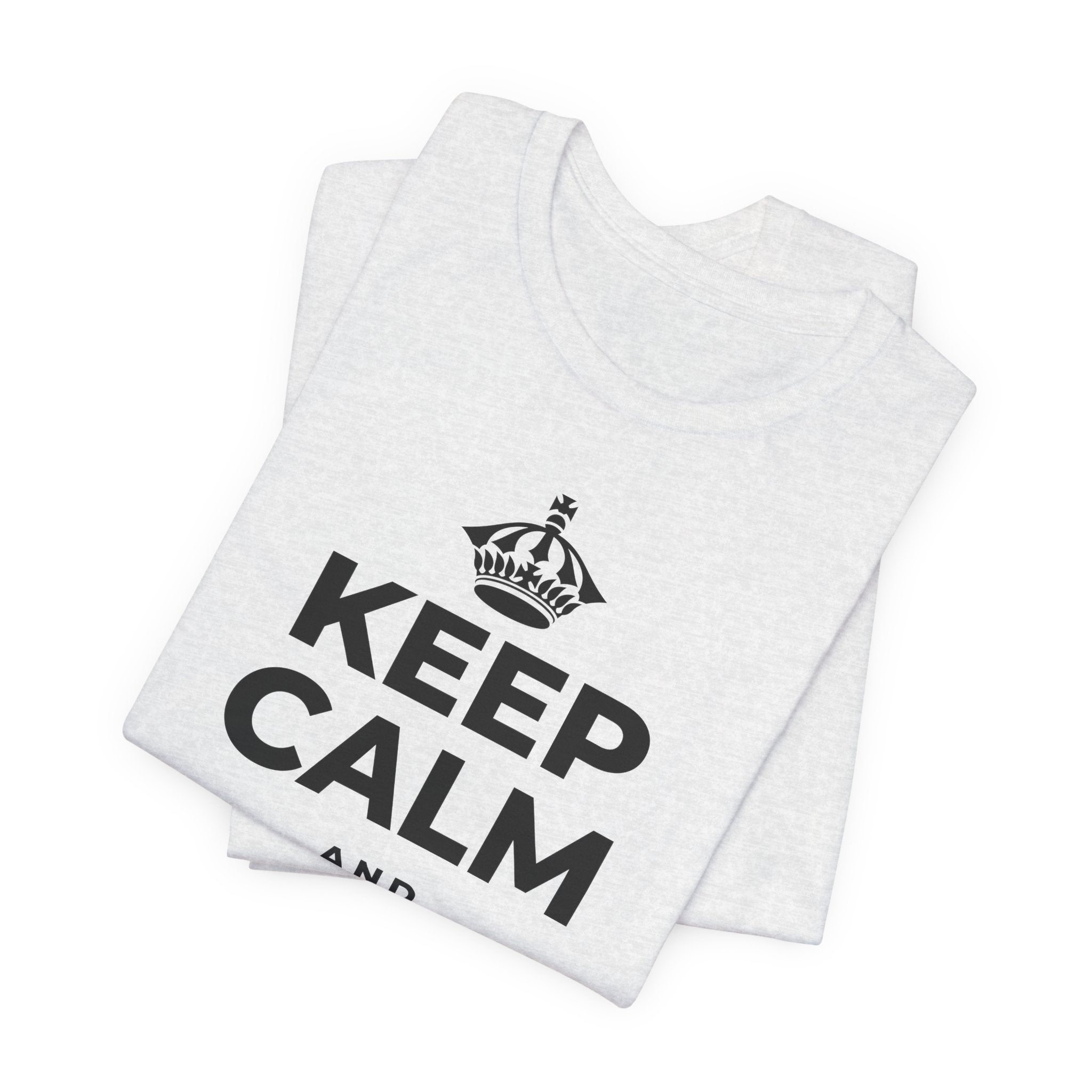 KEEP CALM AND MAKE IT HAPPEN T-Shirt (Soft Cream–Heather Mauve)