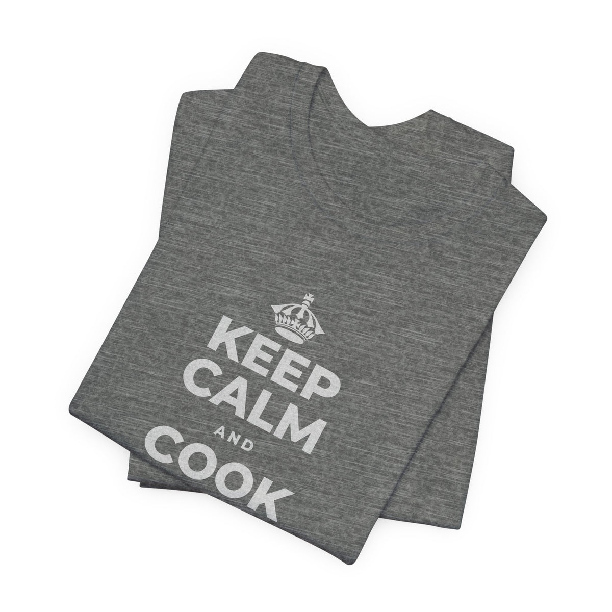 KEEP CALM AND COOK SOMETHING T-Shirt (Baby Blue–Silver)