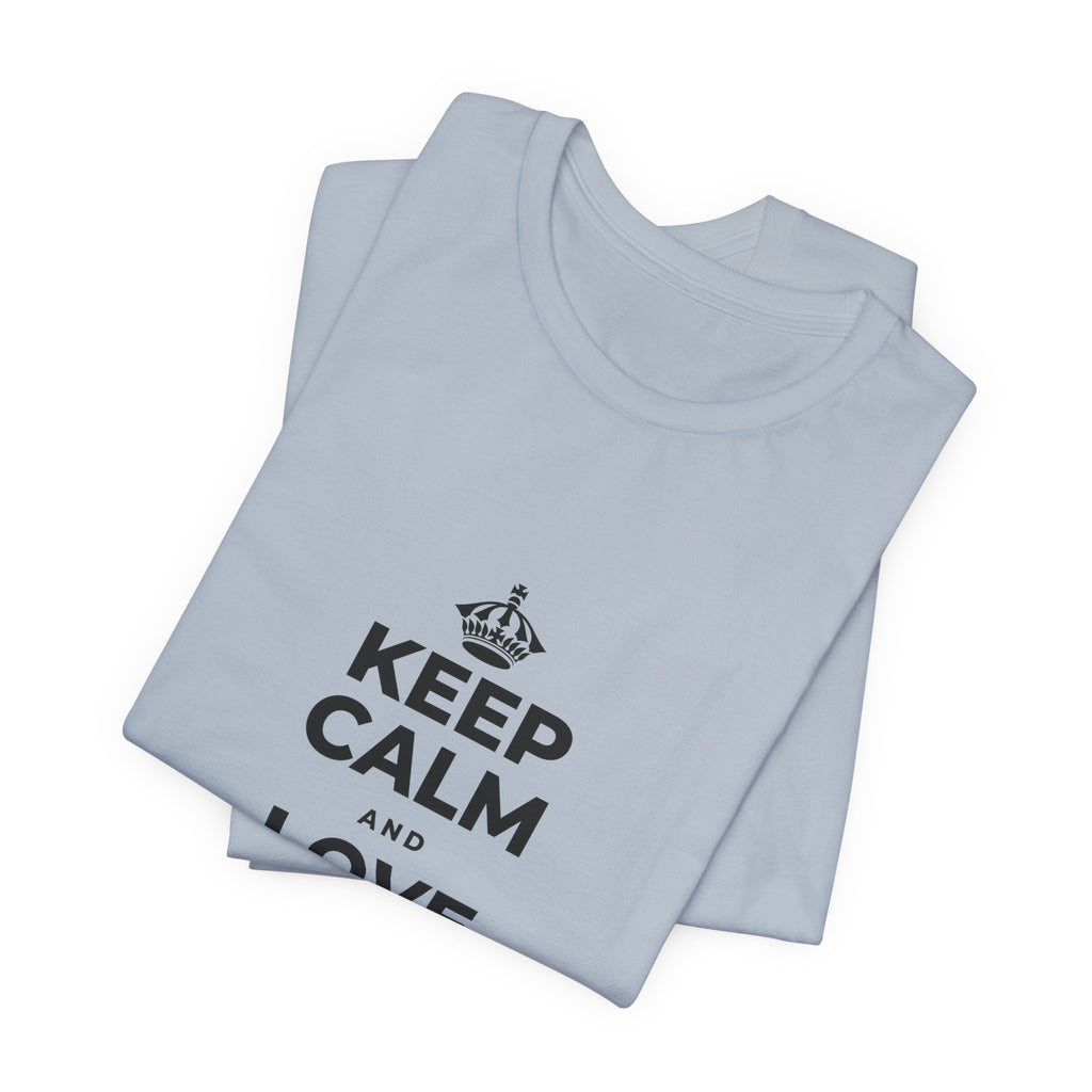 KEEP CALM AND LOVE WITHOUT POSSESSION T-Shirt (White–Asphalt)