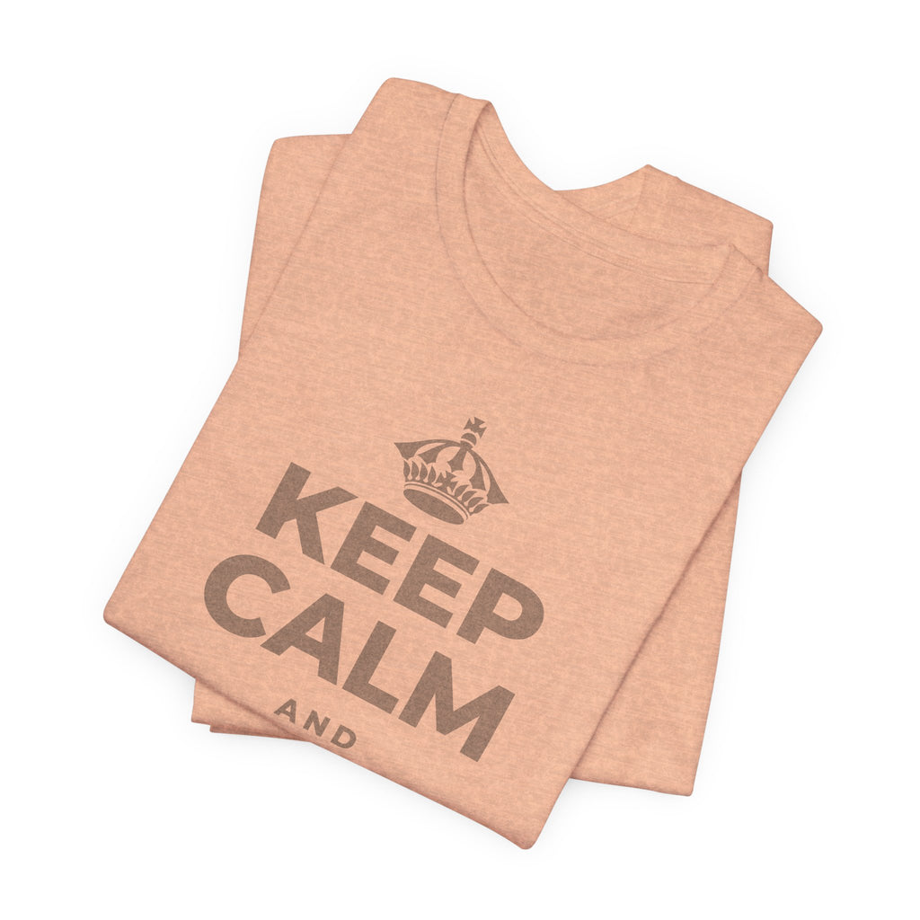 KEEP CALM AND انعم بالشمس T-Shirt (Soft Cream–Heather Mauve)
