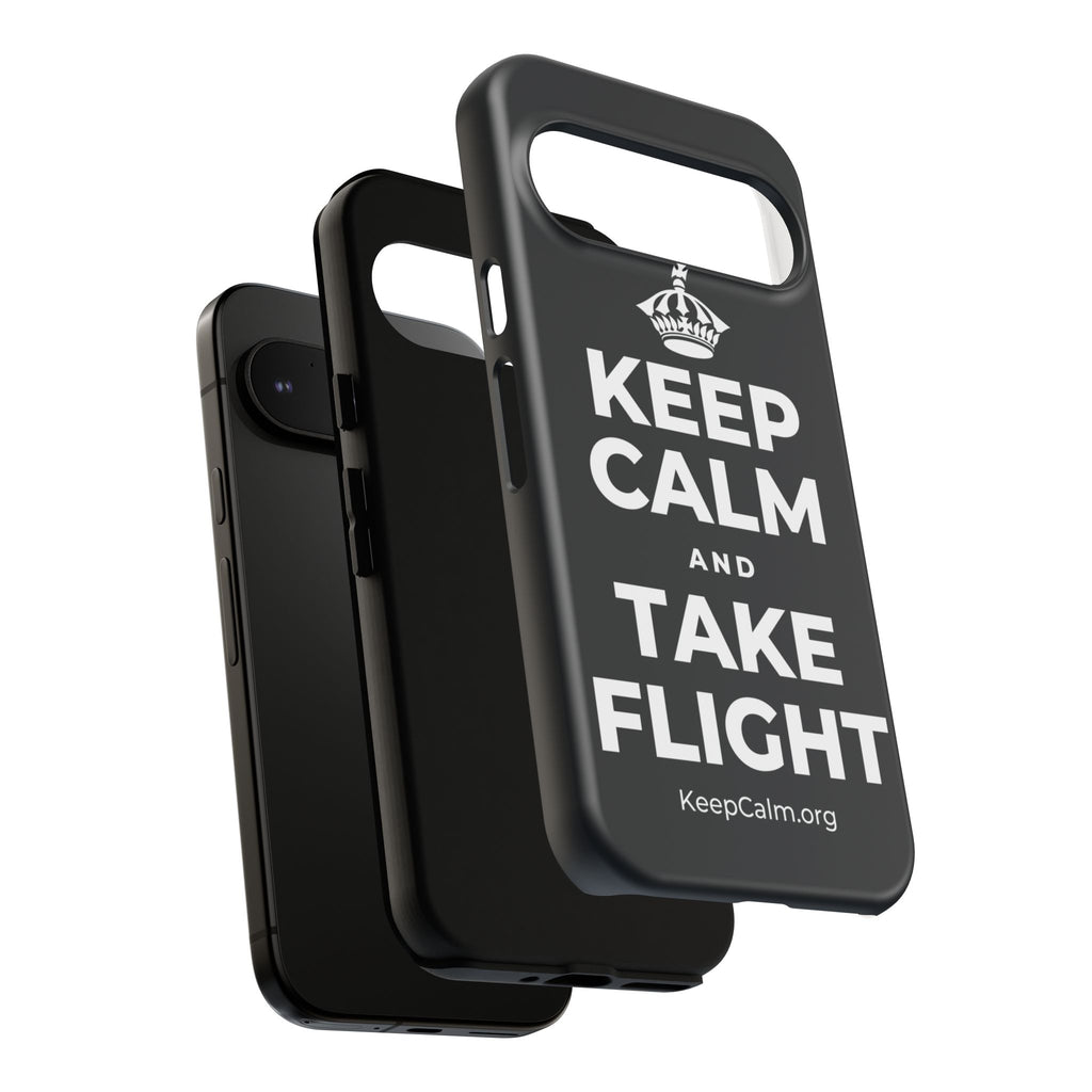 KEEP CALM AND TAKE FLIGHT Phone Case (Dark)