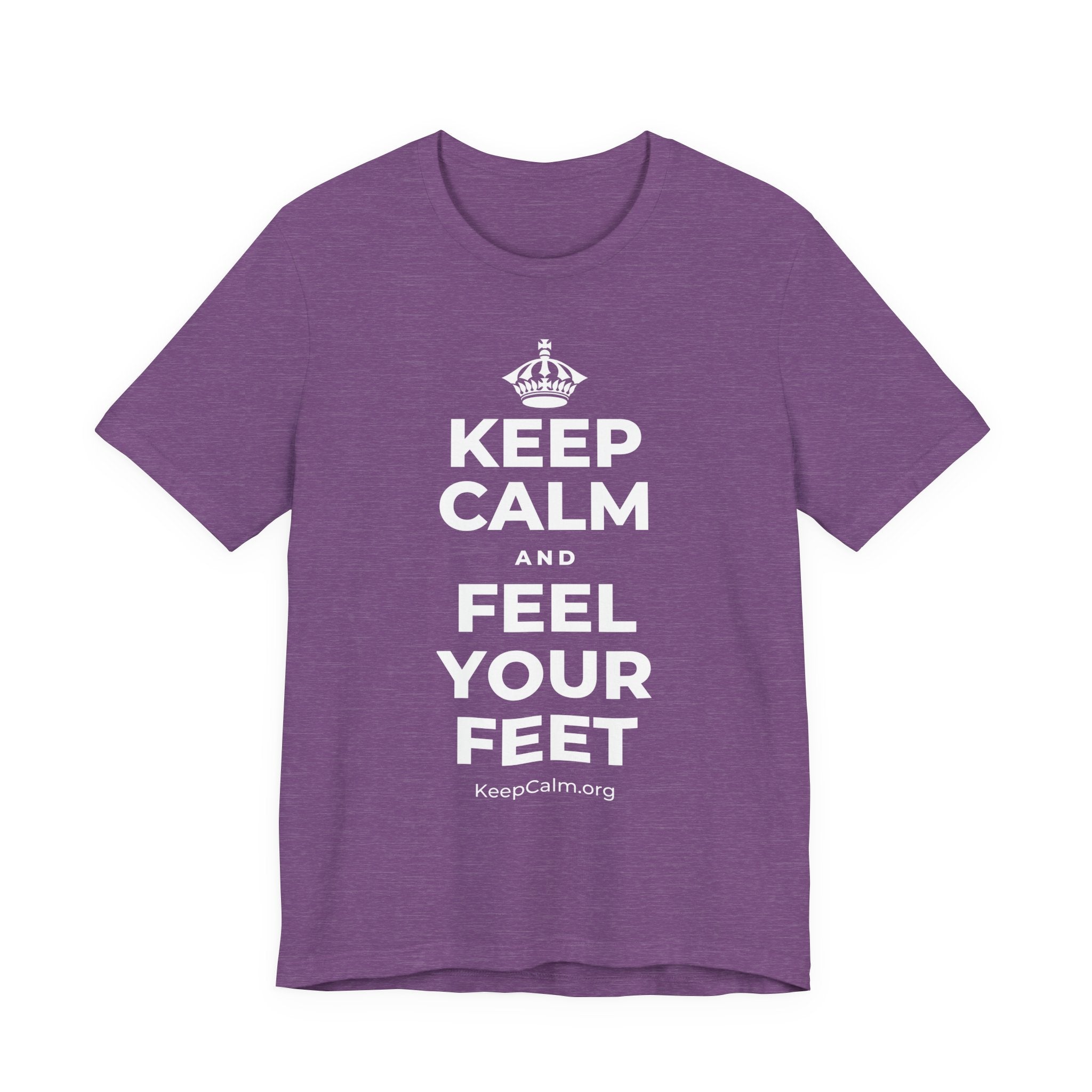 KEEP CALM AND FEEL YOUR FEET T-Shirt (Baby Blue–Silver)