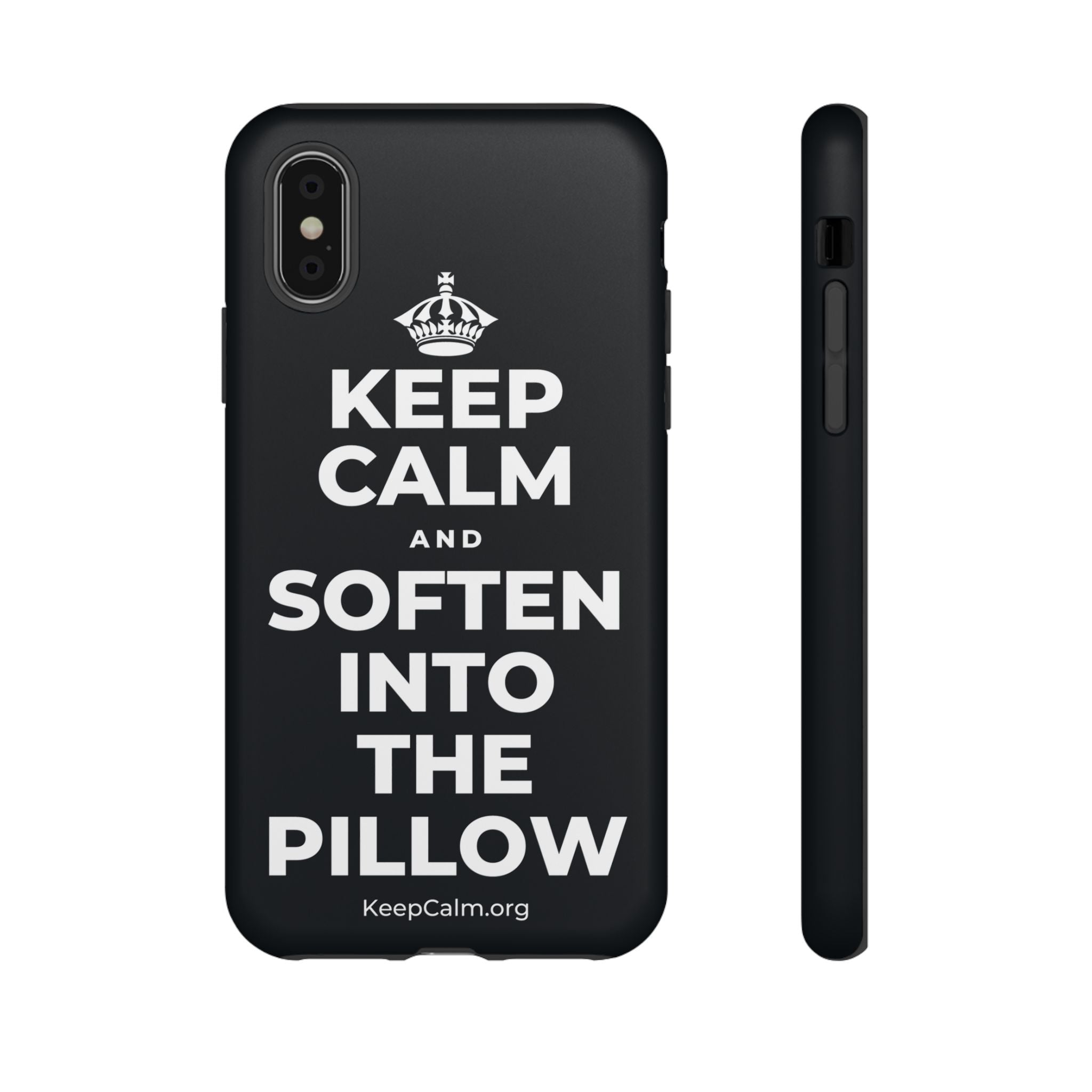 KEEP CALM AND SOFTEN INTO THE PILLOW Phone Case (Dark)