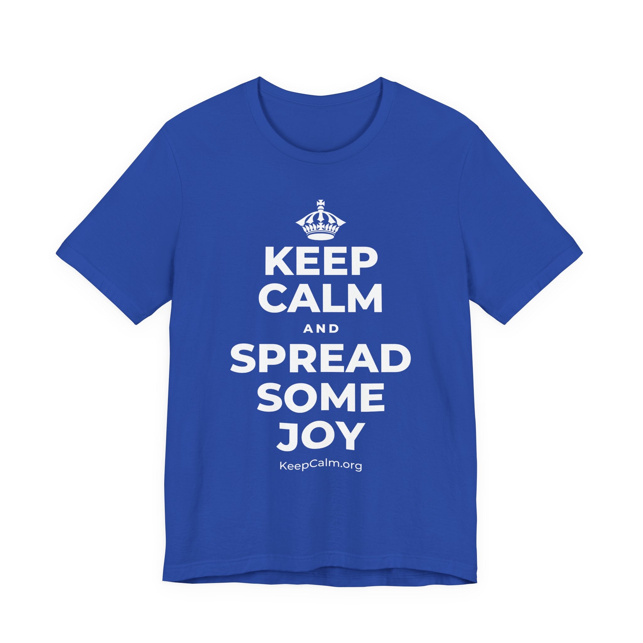 KEEP CALM AND SPREAD SOME JOY T-Shirt (Soft Cream–Heather Mauve)