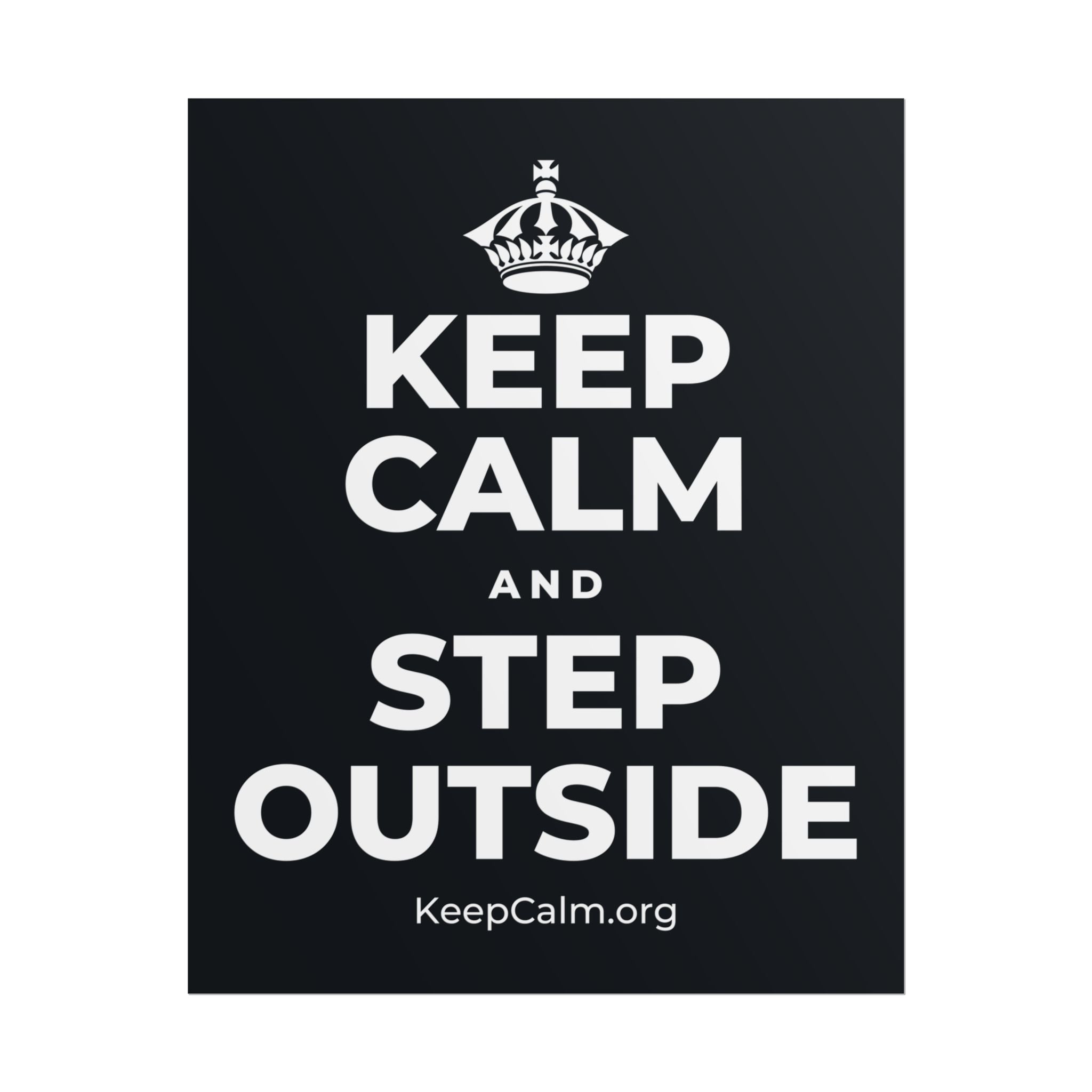 KEEP CALM AND STEP OUTSIDE Poster (Dark)