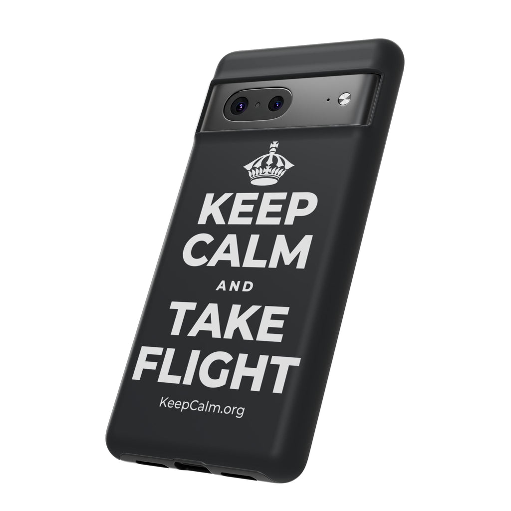 KEEP CALM AND TAKE FLIGHT Phone Case (Dark)