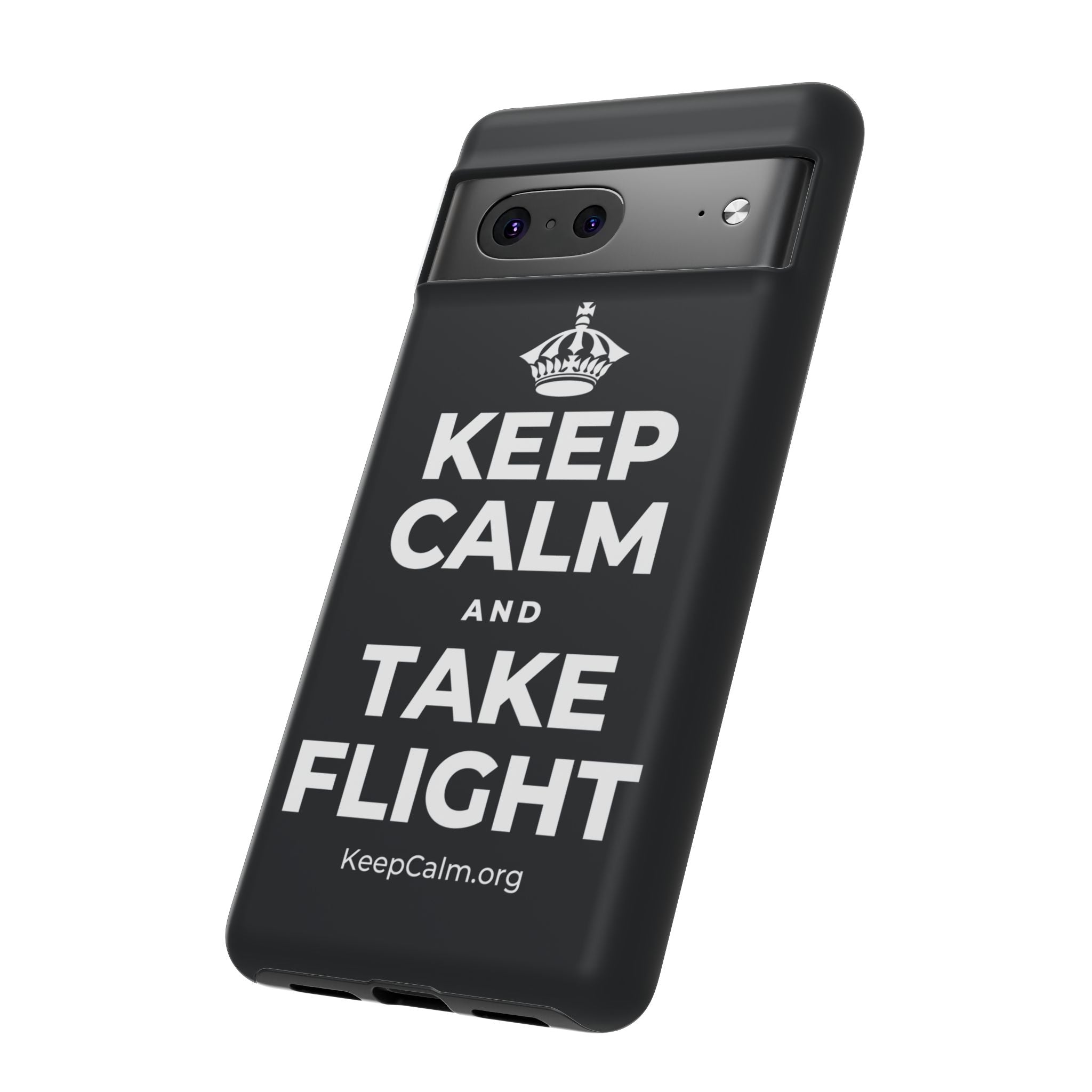 KEEP CALM AND TAKE FLIGHT Phone Case (Dark)