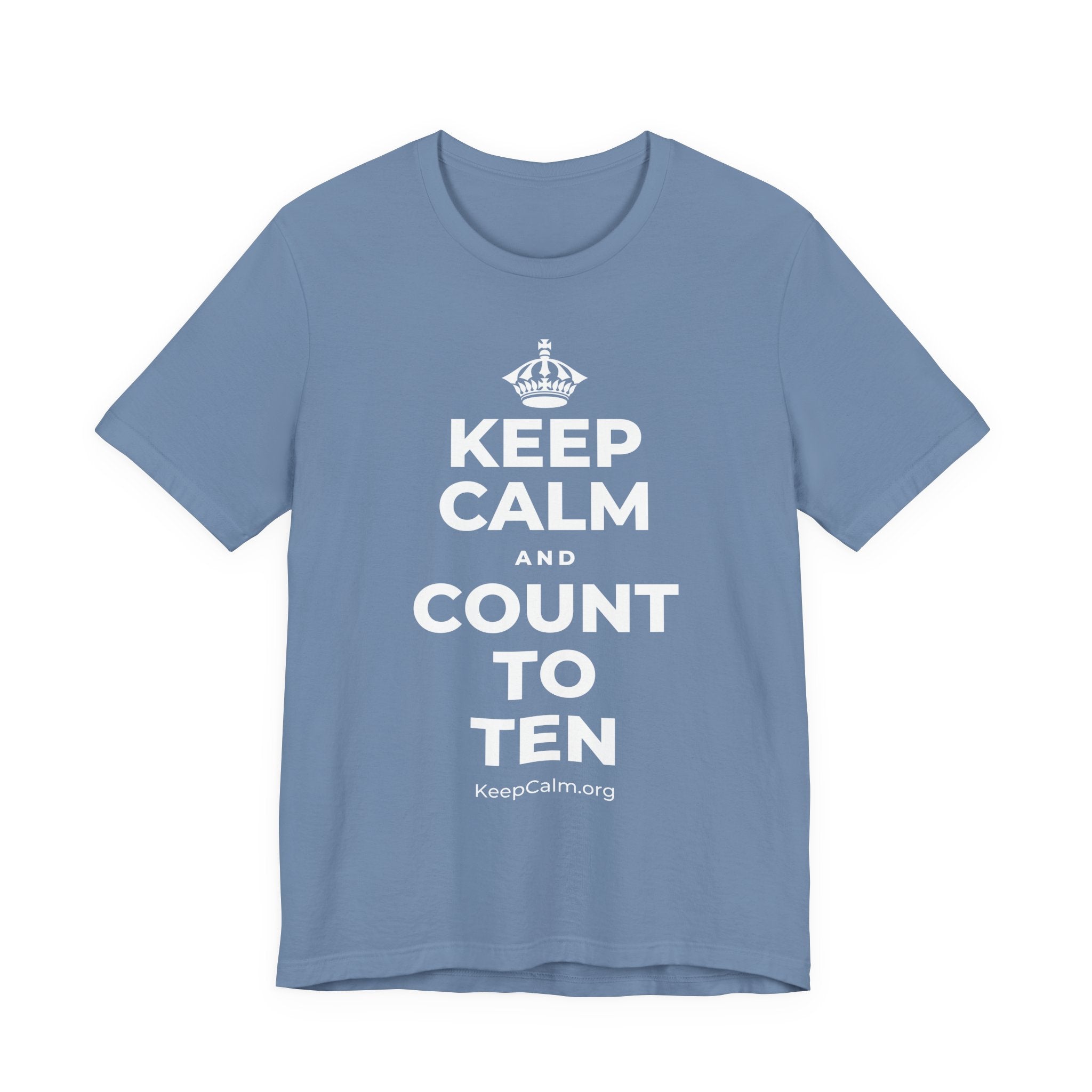 KEEP CALM AND COUNT TO TEN T-Shirt (Soft Cream–Heather Mauve)
