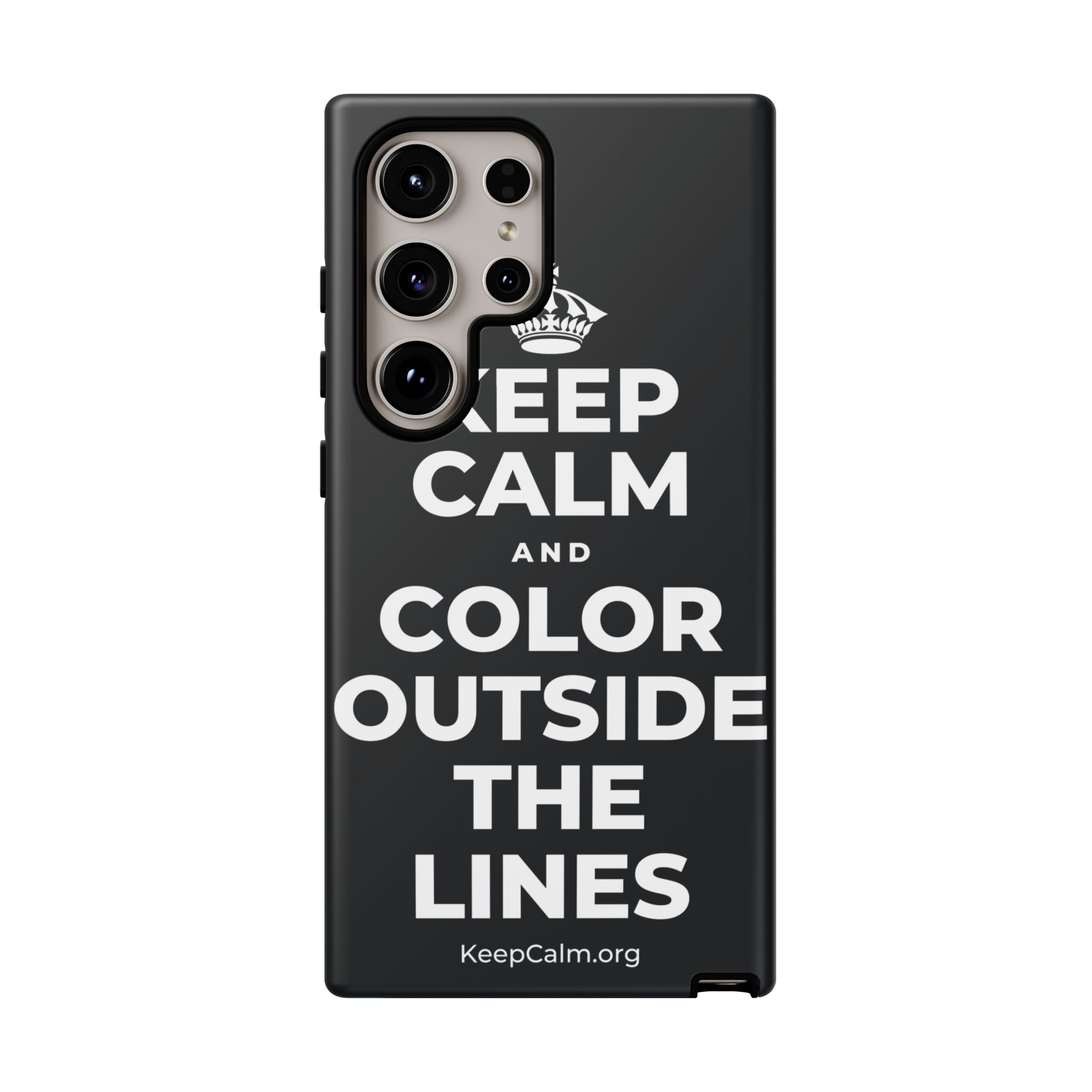 KEEP CALM AND COLOR OUTSIDE THE LINES Phone Case (Dark)