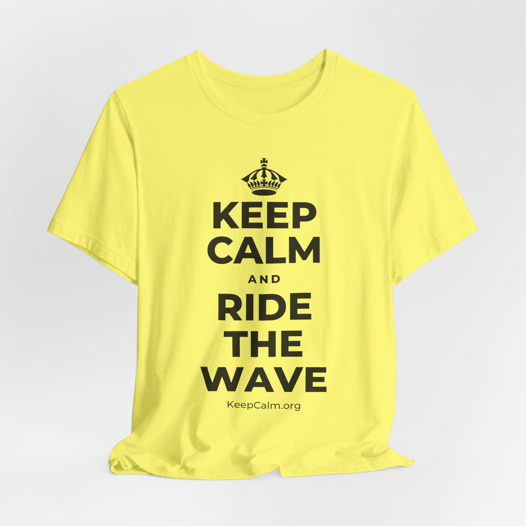 KEEP CALM AND RIDE THE WAVE T-Shirt (Soft Cream–Heather Mauve)