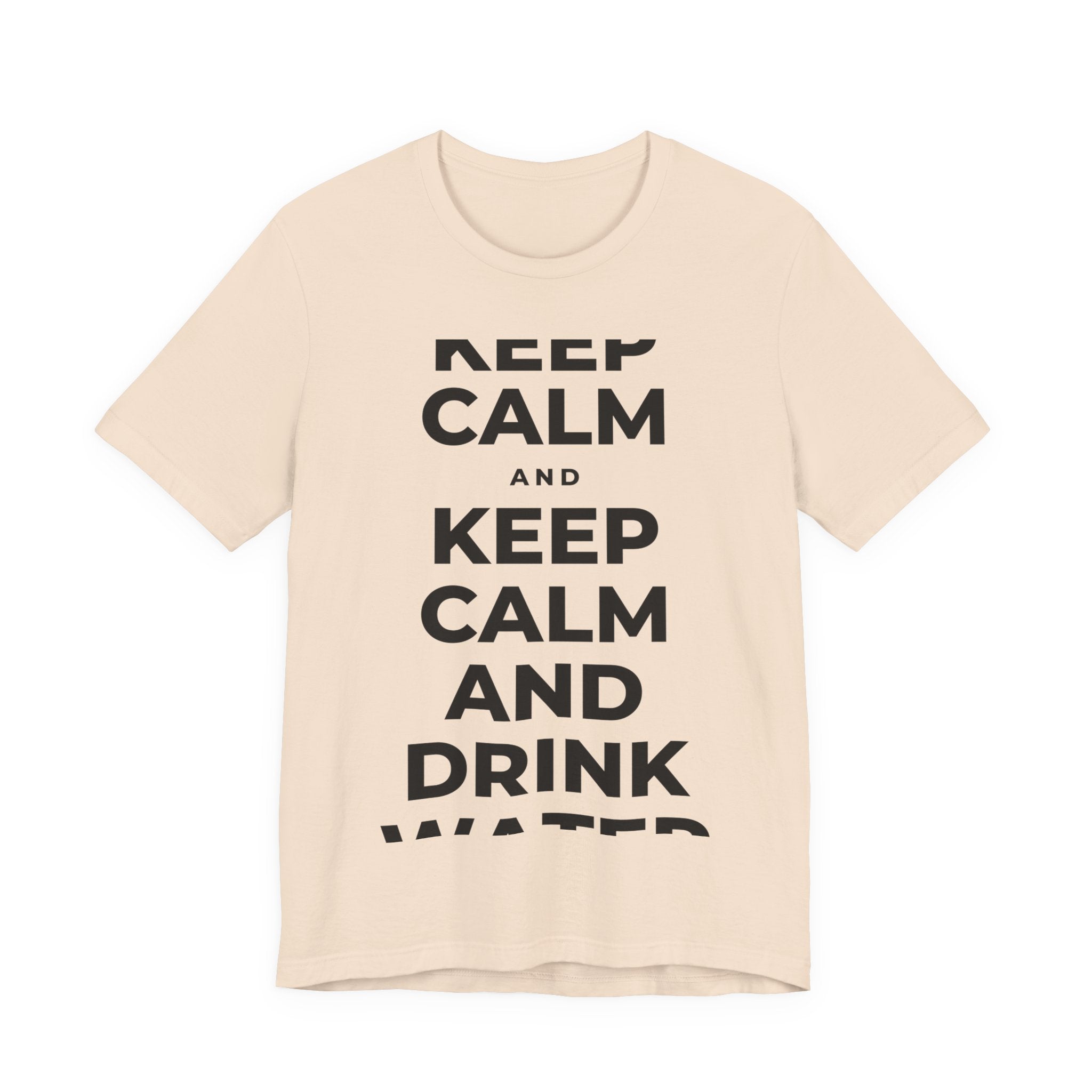 KEEP CALM AND DRINK WATER T-Shirt (Soft Cream–Heather Mauve)