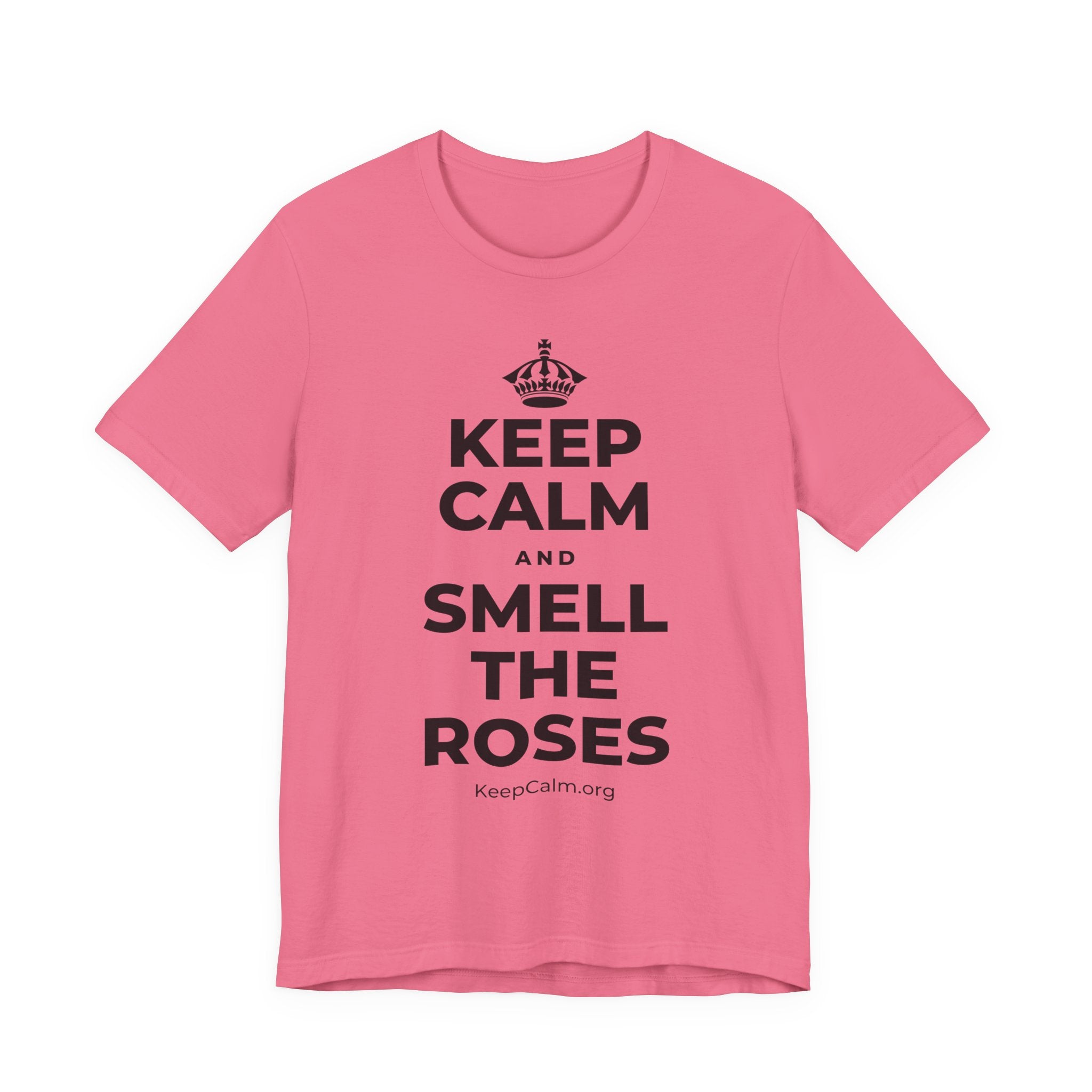 KEEP CALM AND SMELL THE ROSES T-Shirt (Military Green–Autumn)