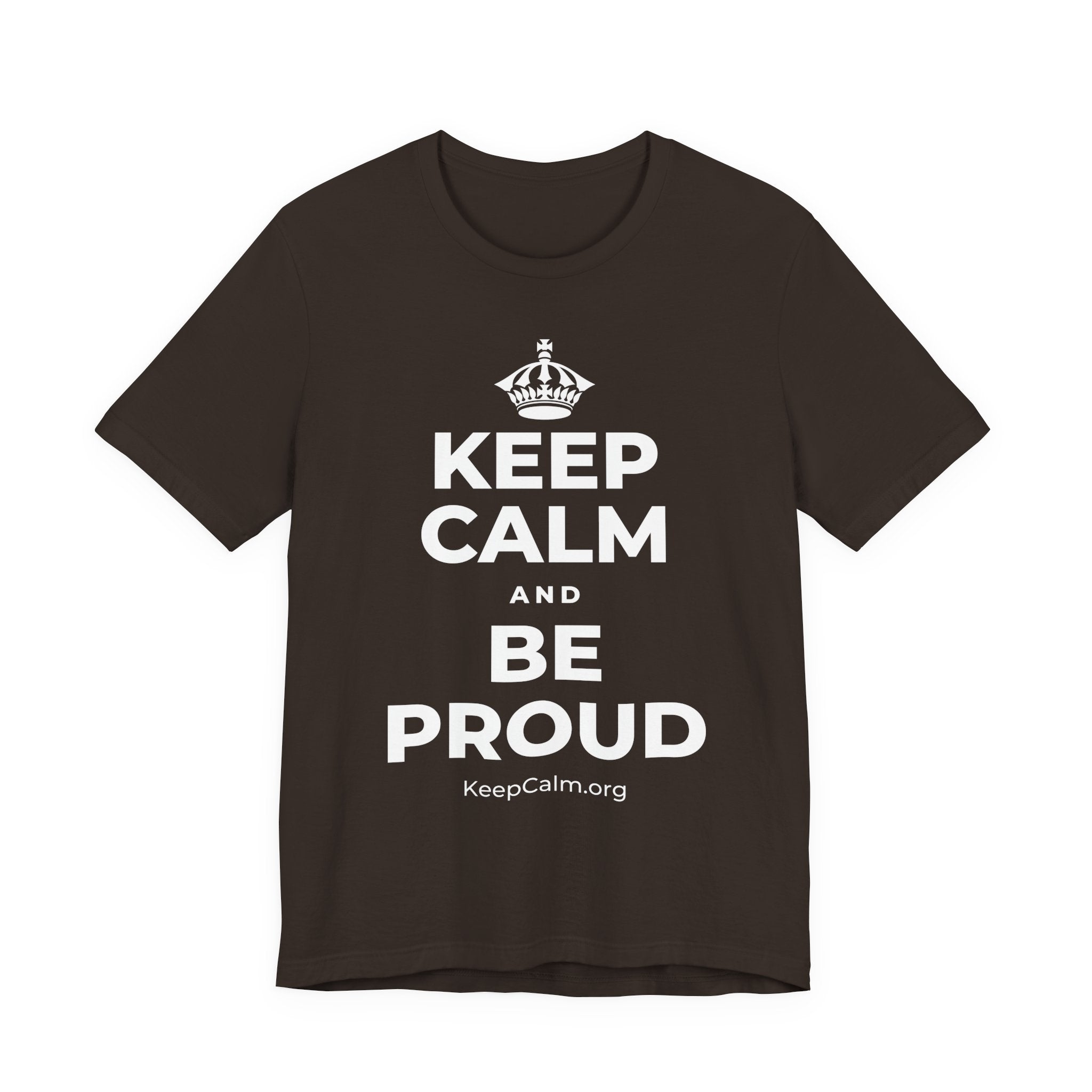 KEEP CALM AND BE PROUD T-Shirt (Soft Cream–Heather Mauve)