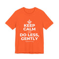 KEEP CALM AND DO LESS, GENTLY T-Shirt (Baby Blue–Silver)