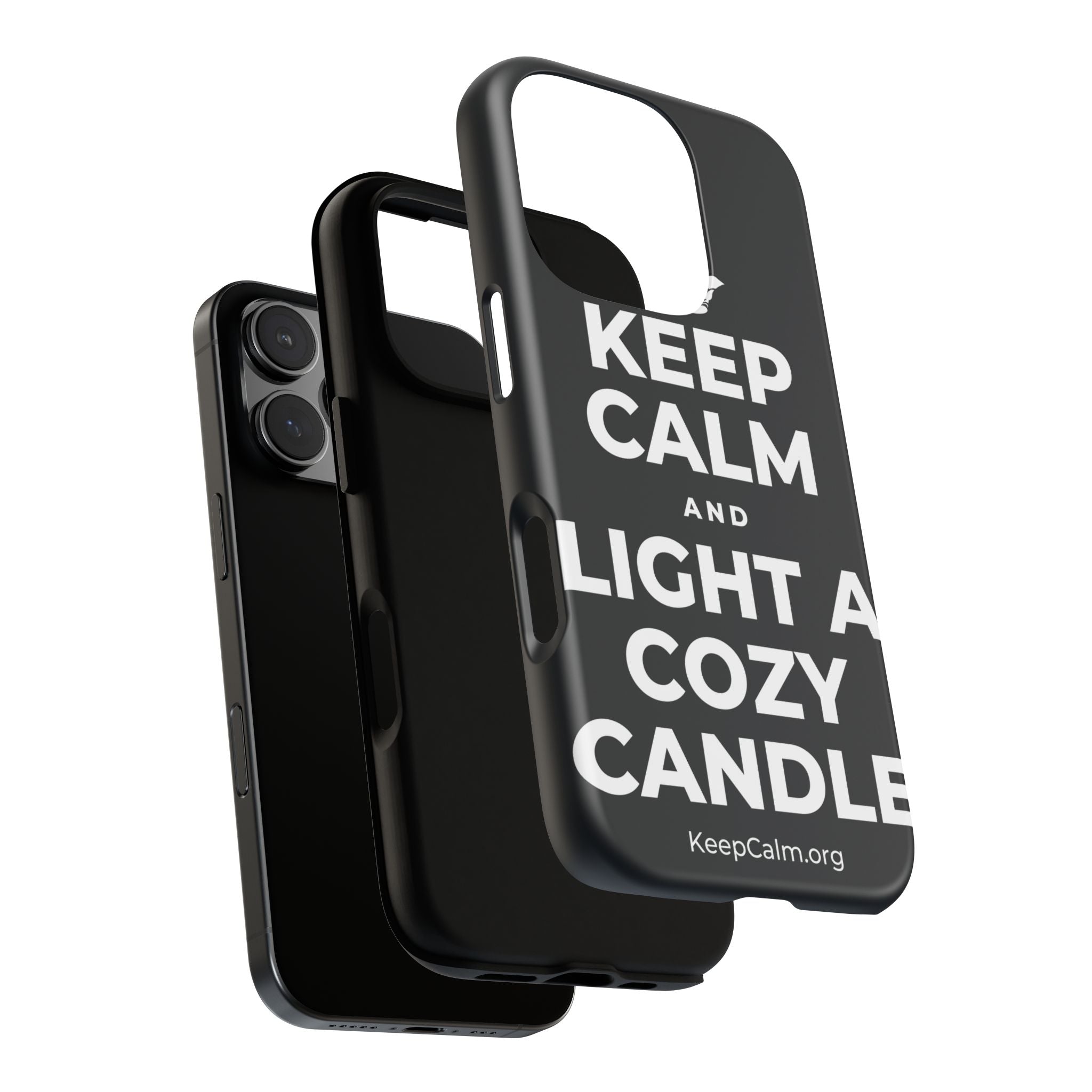 KEEP CALM AND LIGHT A COZY CANDLE Phone Case (Dark)