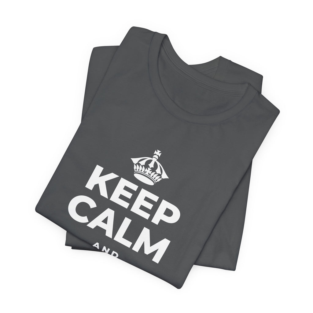 KEEP CALM AND BE HUMAN T-Shirt (White–Asphalt)