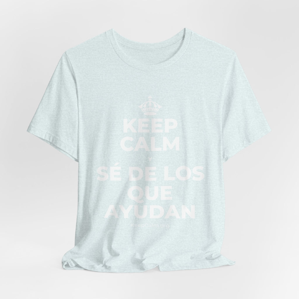 KEEP CALM Y SÉ DE LOS QUE AYUDAN T-Shirt (Soft Cream–Heather Mauve)