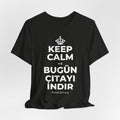 KEEP CALM VE BUGÜN ÇITAYI INDIR T-Shirt (Soft Cream–Heather Mauve)
