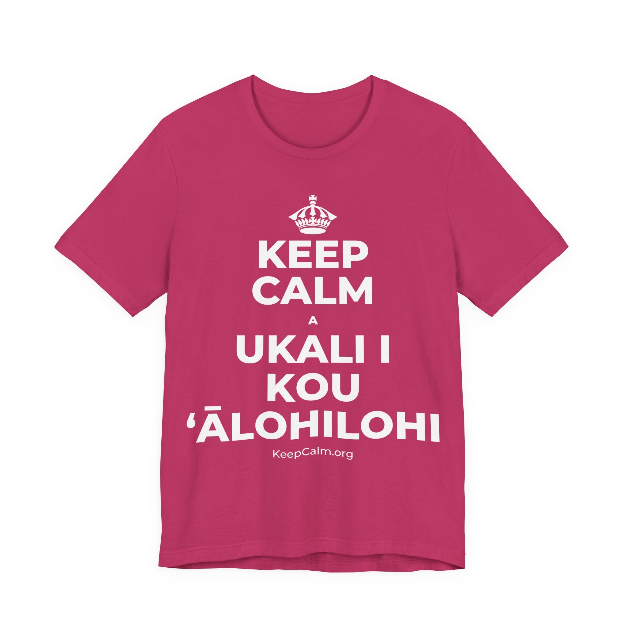 KEEP CALM A UKALI I KOU ʻĀLOHILOHI T-Shirt (Baby Blue–Silver)